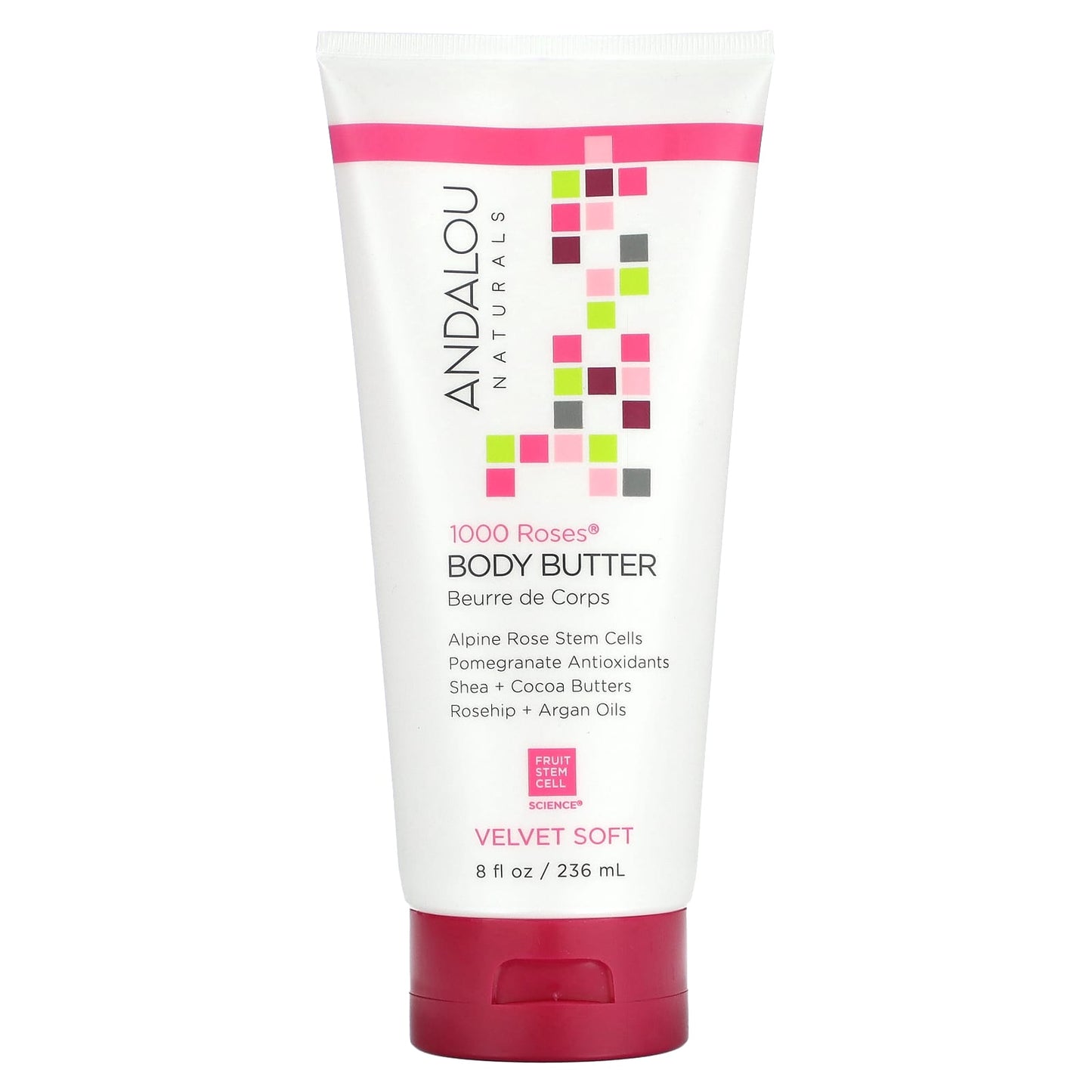 Andalou Naturals-Body Butter-Velvet Soft-1000 Roses-8 fl oz (236 ml)