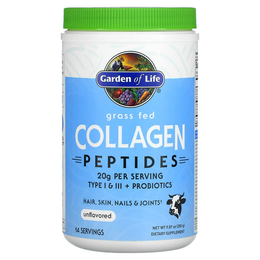 Garden of Life-Grass Fed Collagen Peptides-Unflavored-9.87 oz (280 g)