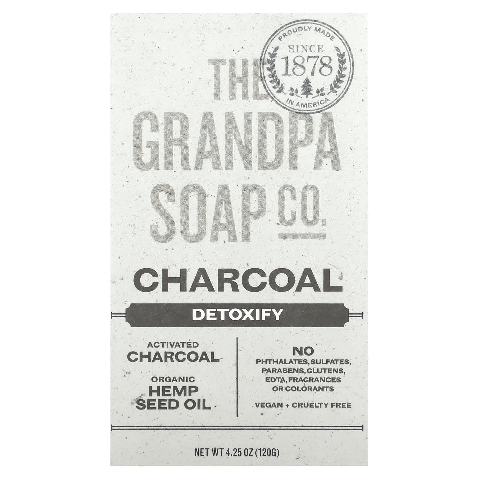 The Grandpa Soap Co.-Face & Body Bar Soap- Charcoal-4.25 oz (120 g)