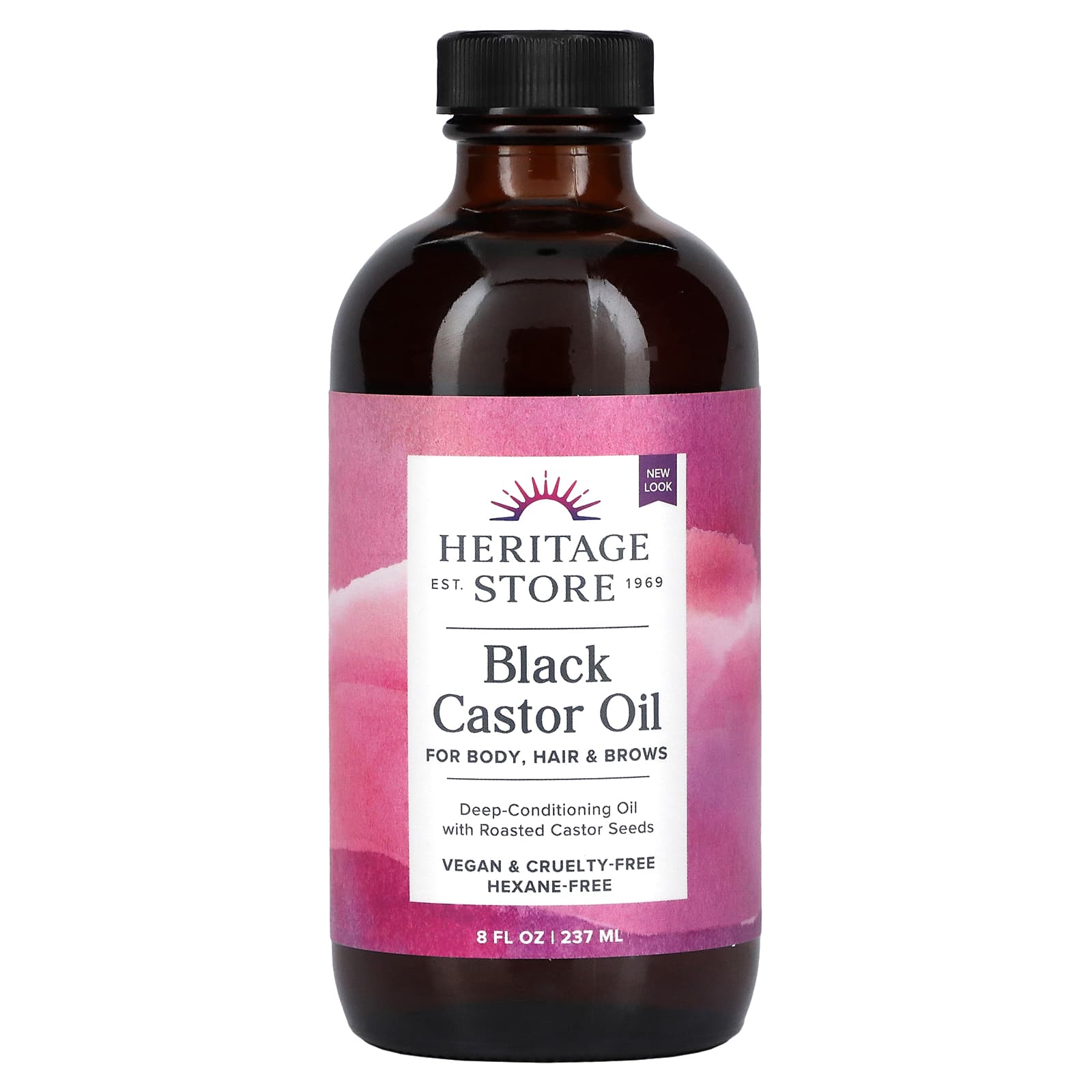 Heritage Store-Black Castor Oil-8 fl oz (237 ml)