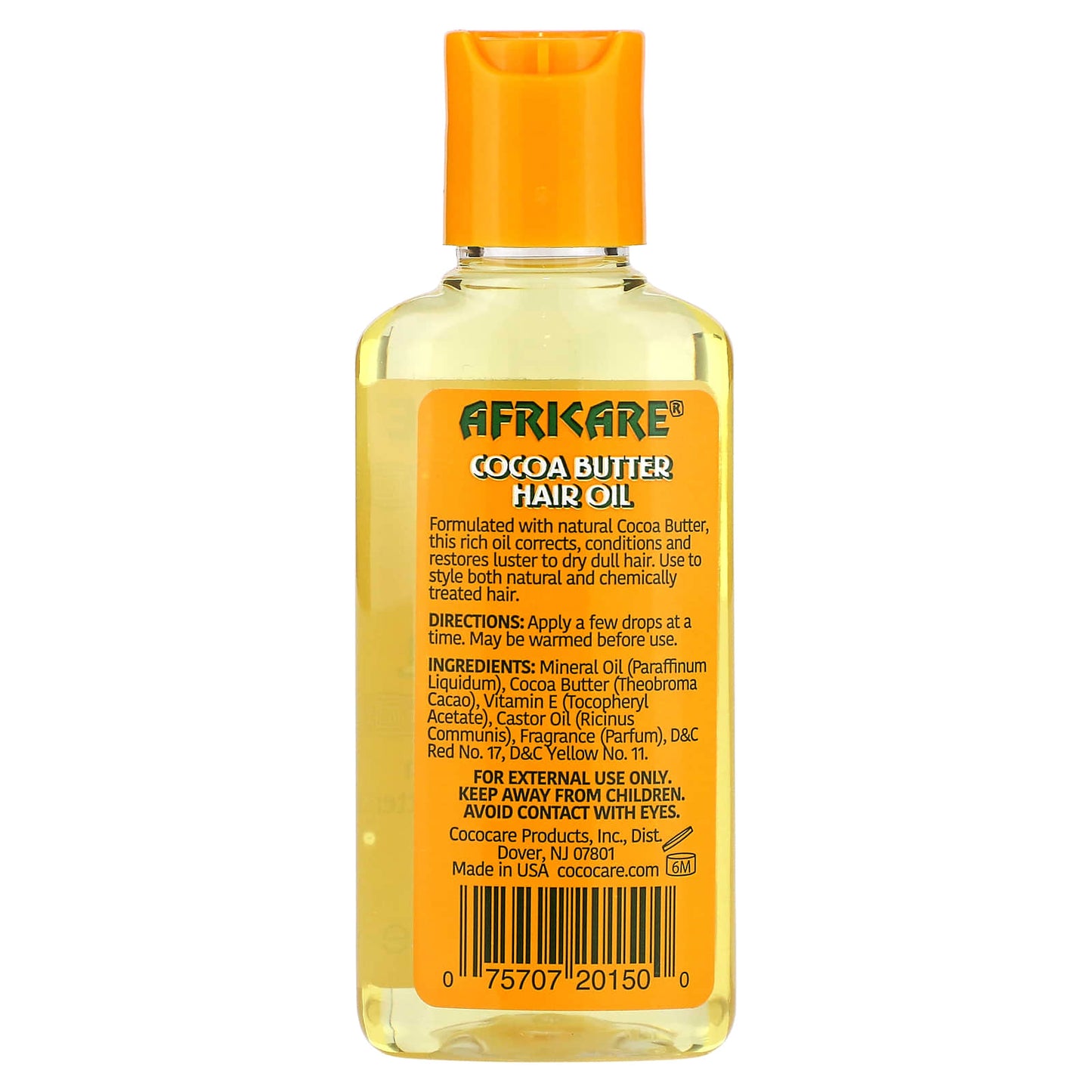 Cococare, Africare, Cocoa Butter Hair Oil, 2 fl oz (60 ml)