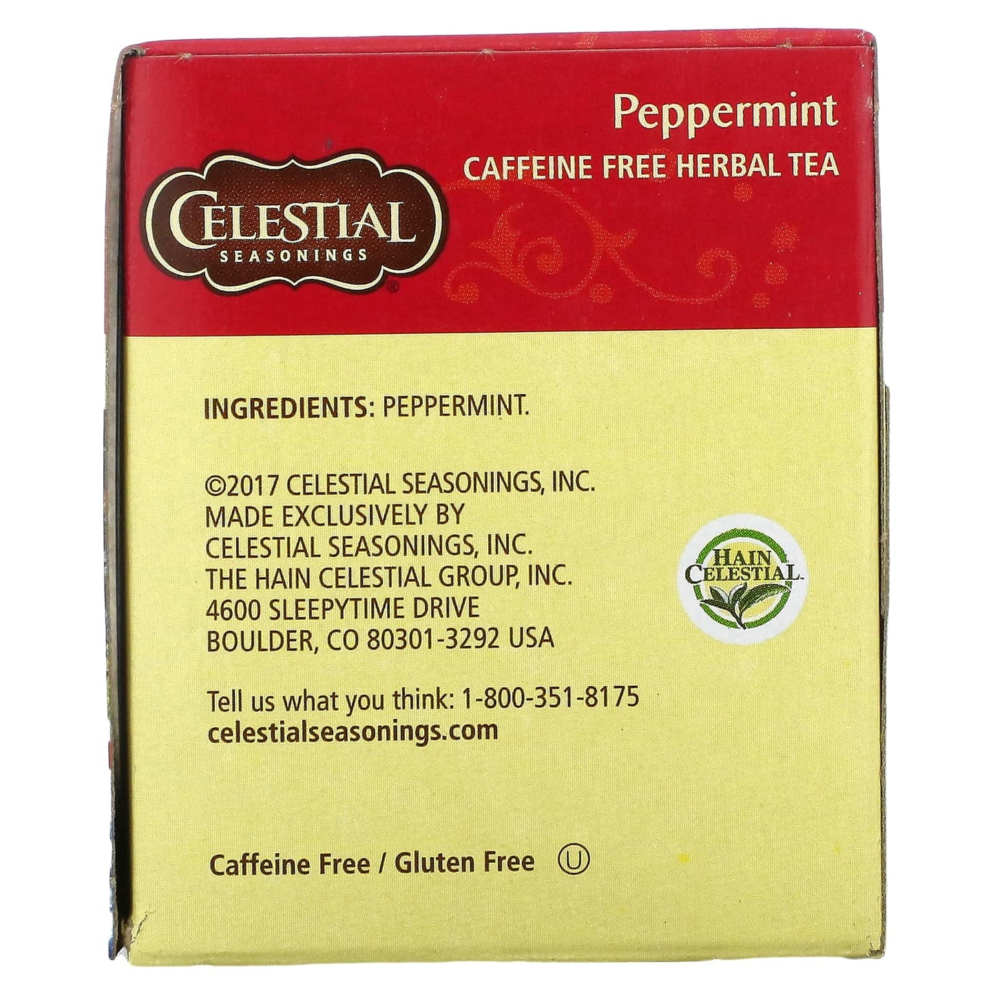 Celestial Seasonings, Herbal Tea, Peppermint, Caffeine Free, 20 Tea Bags, 1.1 oz (32 g)