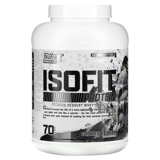 Nutrex Research-IsoFit Protein-Cookies & Cream-5.4 lb (2,450 g)