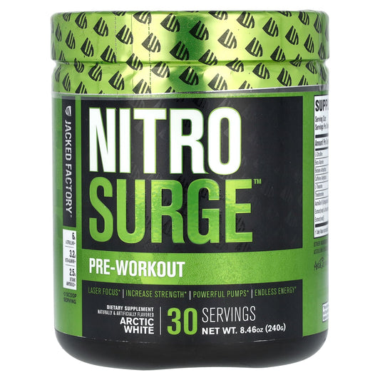 Jacked Factory-Nitro Surge-Pre-Workout-Arctic White-8.46 oz (240 g)