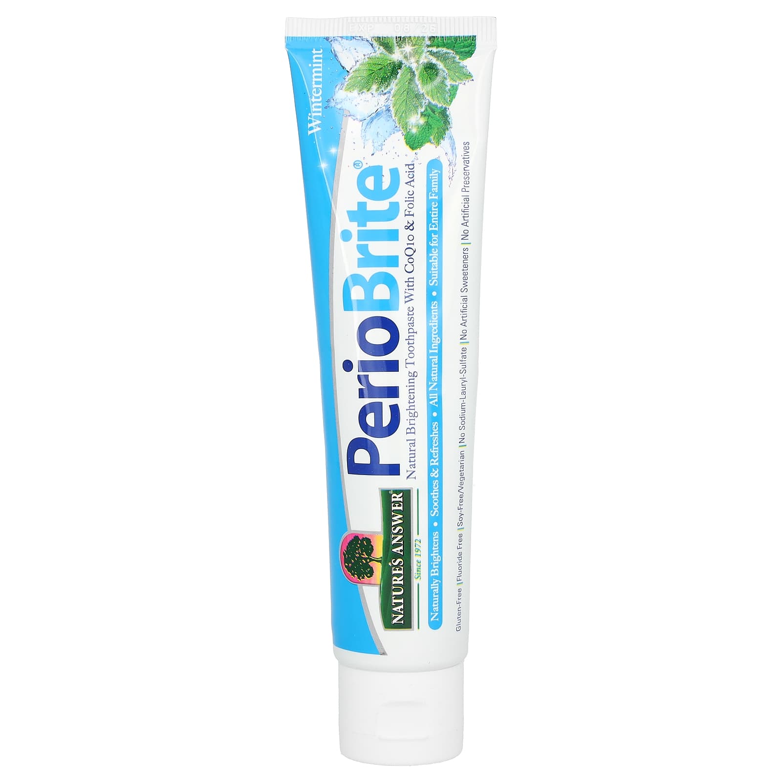 Nature's Answer-PerioBrite-Toothpaste with Xylitol-Flouride-Free-Wintermint-4 oz (113.4 g)