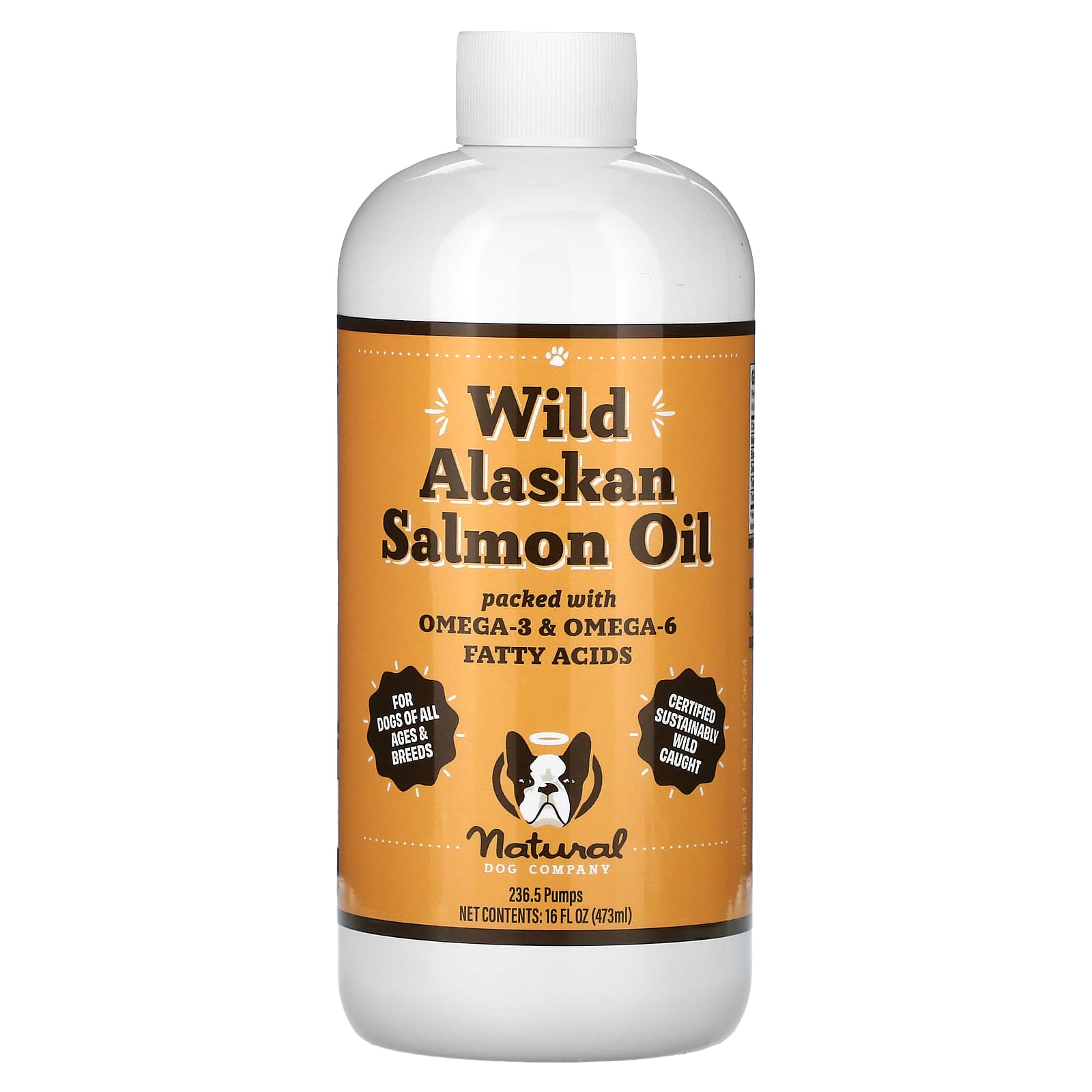 Natural Dog Company-Wild Alaskan Salmon Oil-For Dogs-All Ages-16 fl oz (473 ml)