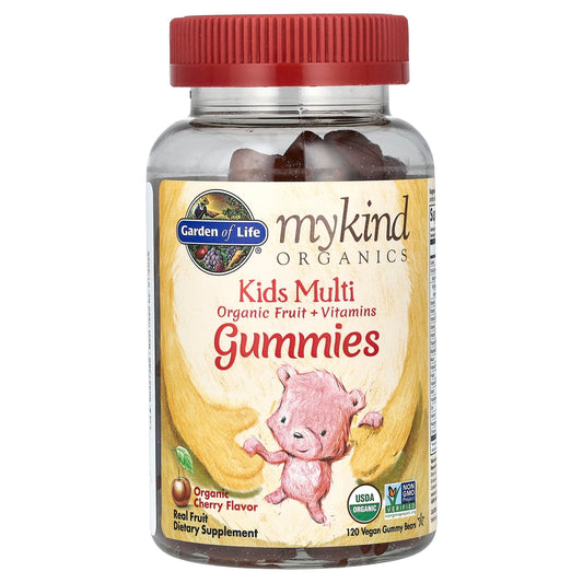 Garden of Life-MyKind Organics-Kids Multi Gummy-Organic Cherry-120 Vegan Gummy Bears