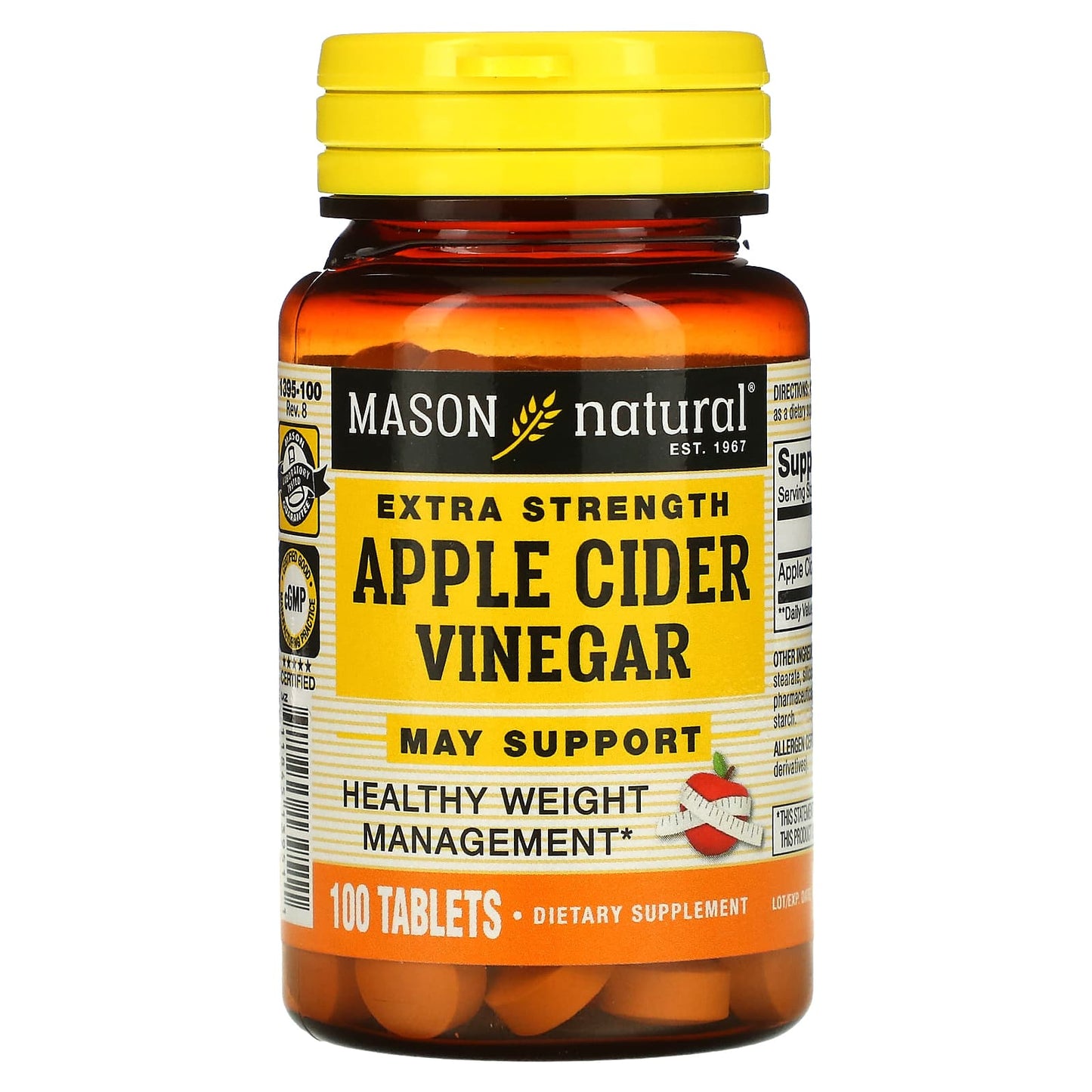 Mason Natural-Extra Strength Apple Cider Vinegar-100 Tablets