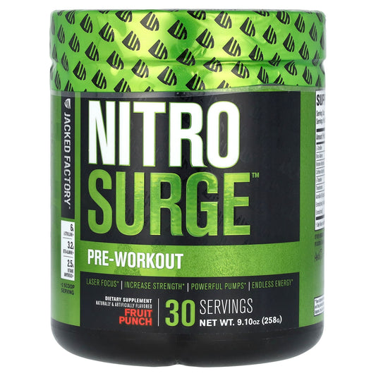 Jacked Factory-Nitro Surge-Pre-Workout-Fruit Punch-9.1 oz (258 g)