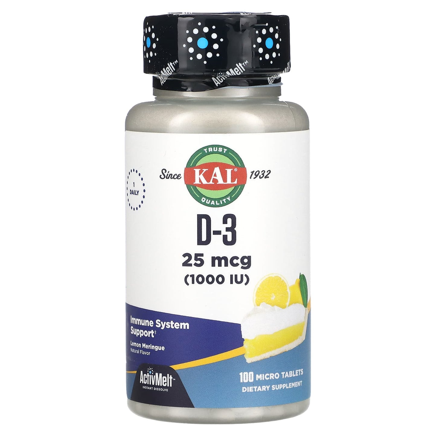 KAL-D-3-Lemon Meringue-25 mcg (1,000 IU)-100 Micro Tablets