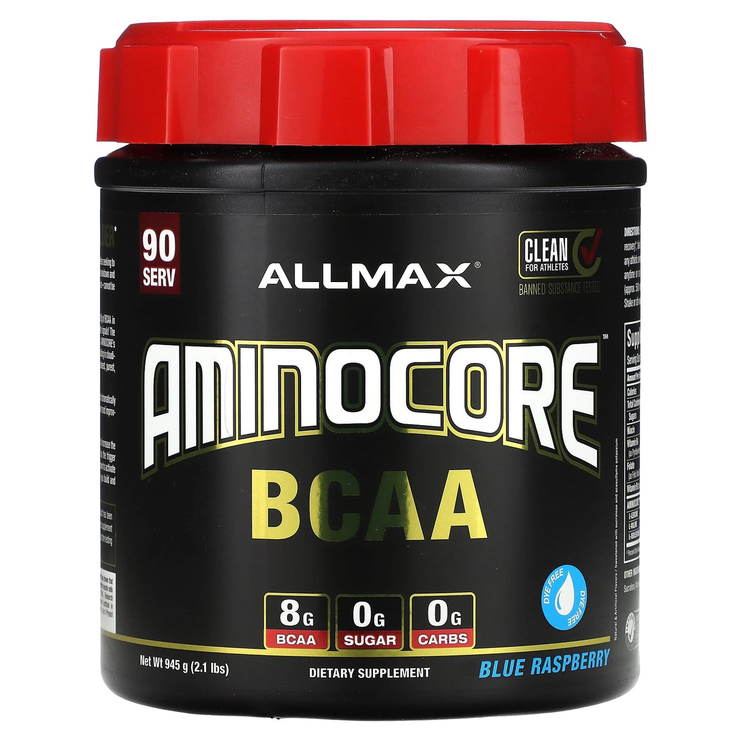 ALLMAX-AMINOCORE BCAA-Blue Raspberry-2.1 lbs (945 g)