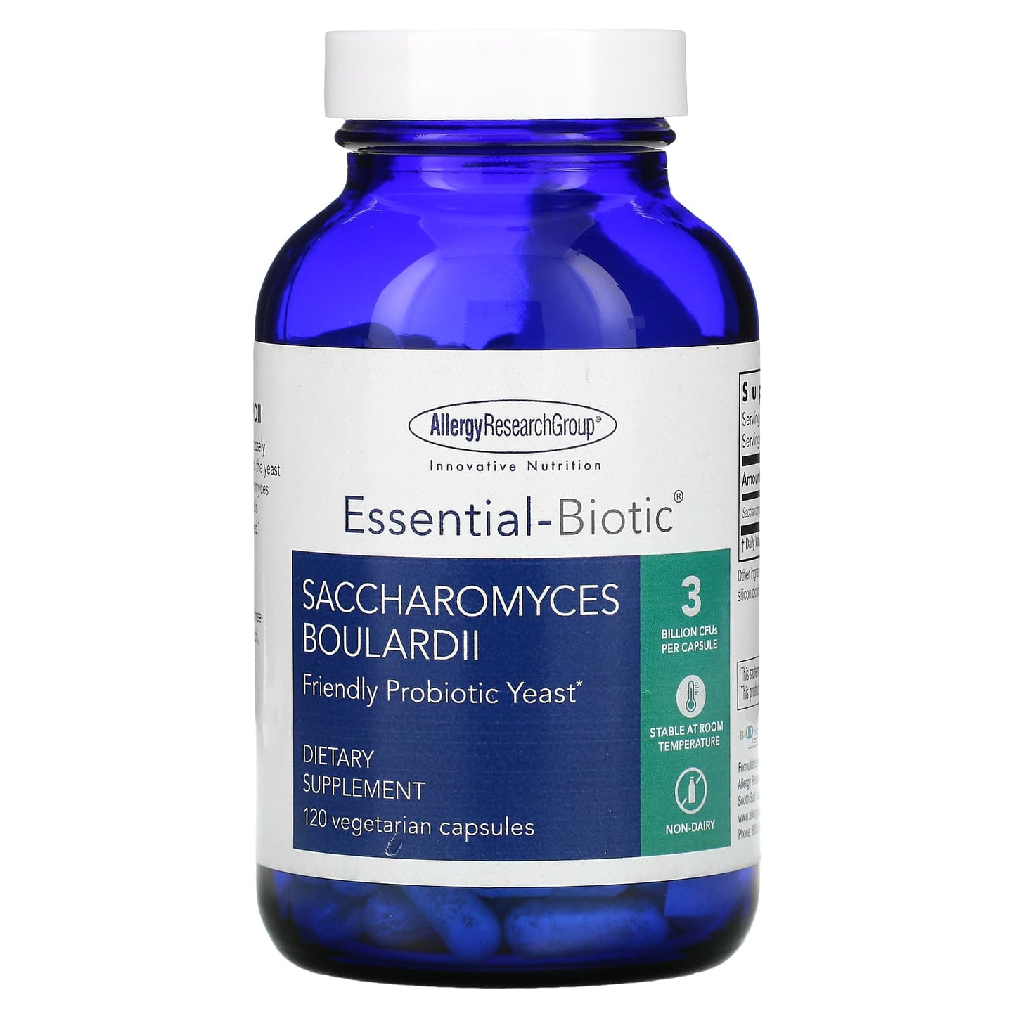 Allergy Research Group-Saccharomyces Boulardii-Friendly Probiotic Yeast-120 Vegetarian Capsules