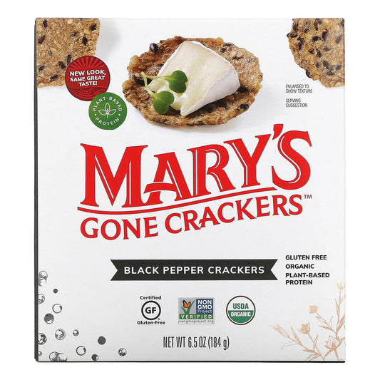 Mary's Gone Crackers-Organic Black Pepper Crackers-6.5 oz (184 g)