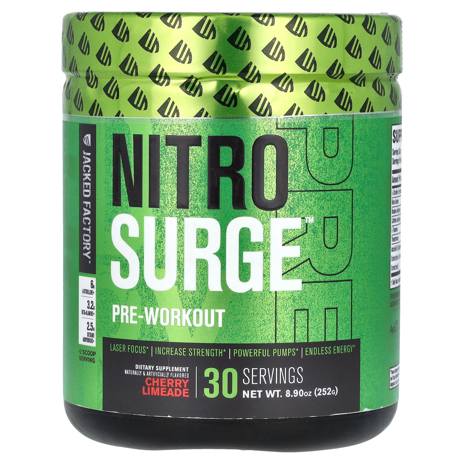 Jacked Factory-Nitro Surge-Pre-Workout-Cherry Limeade-8.9 oz (252 g)