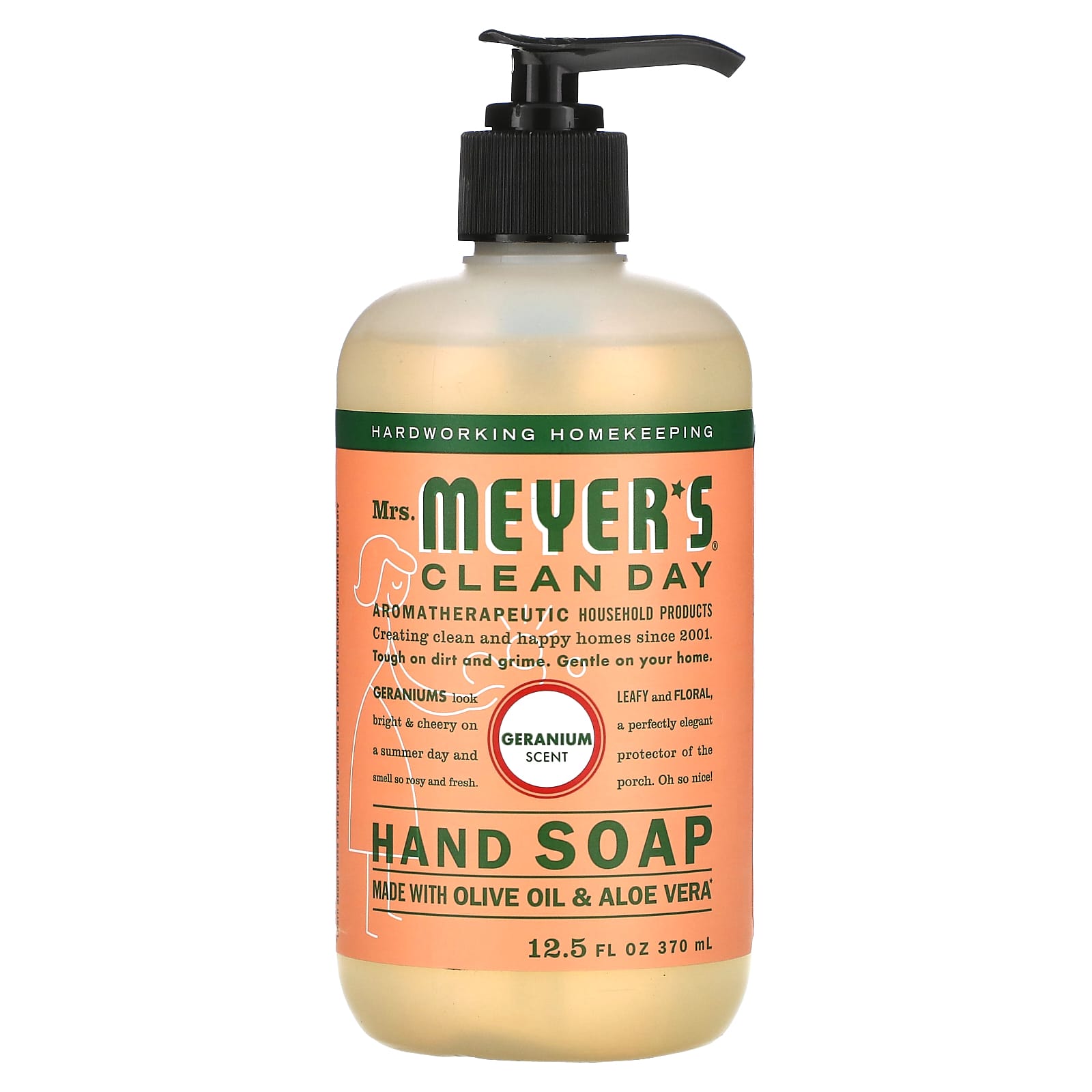 Mrs. Meyers Clean Day-Hand Soap-Geranium-12.5 fl oz (370 ml)