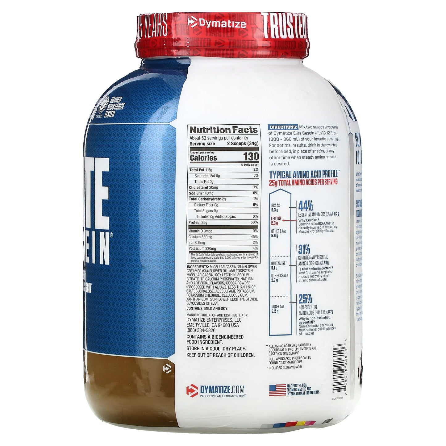 Dymatize, Elite Casein, Cookies & Cream, 4 lbs (1.8 kg)