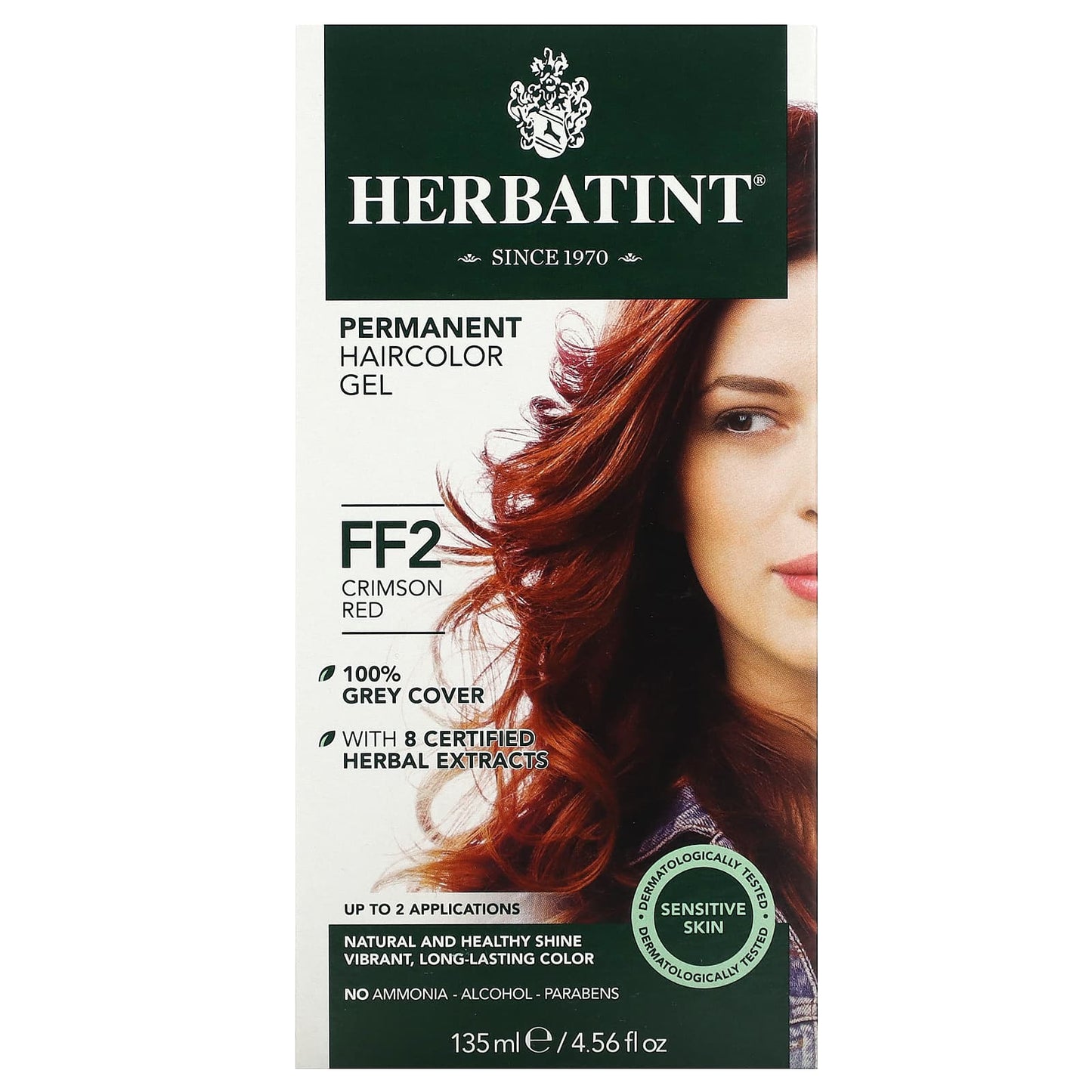 Herbatint-Permanent Haircolor Gel-FF2 Crimson Red-4.56 fl oz (135 ml )