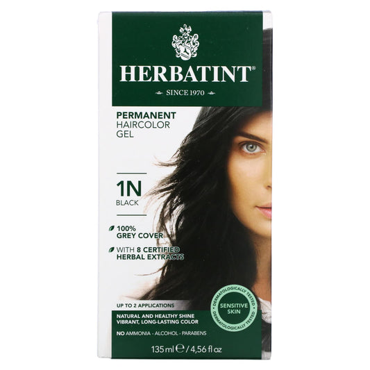 Herbatint-Permanent Haircolor Gel-1N-Black-4.56 fl oz (135 ml)