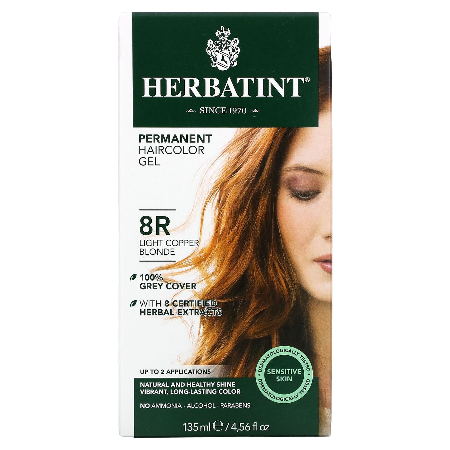 Herbatint-Permanent Haircolor Gel-8R-Light Copper Blonde-4.56 fl oz (135 ml)