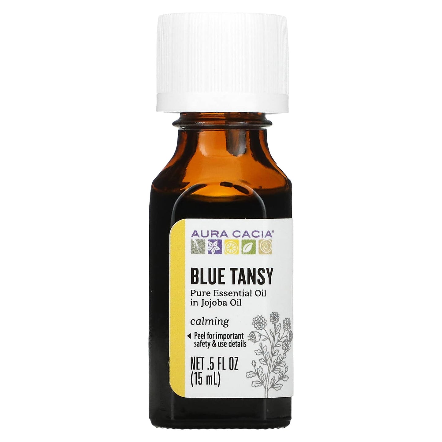 Aura Cacia-Pure Essential Oil In Jojoba Oil-Blue Tansy-0.5 fl oz (15 ml)