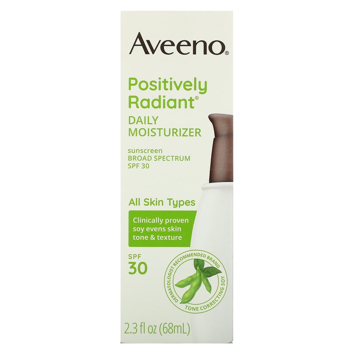 Aveeno, Positively Radiant, Daily Moisturizer Sunscreen, SPF 30, 2.3 fl oz (68 ml)