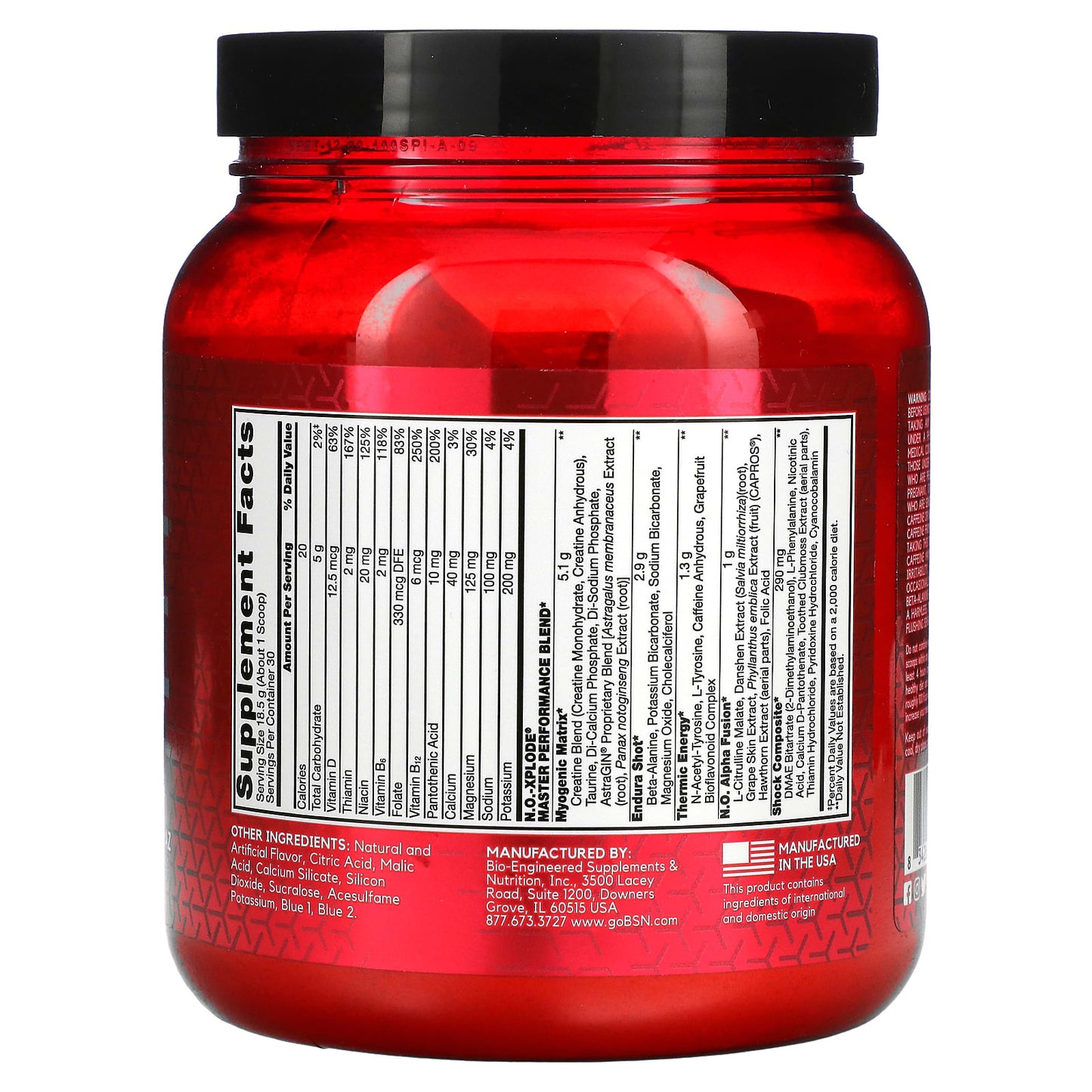 BSN, N.O.-Xplode, Legendary Pre-Workout, Blue Raz, 1.22 lbs (555 g)