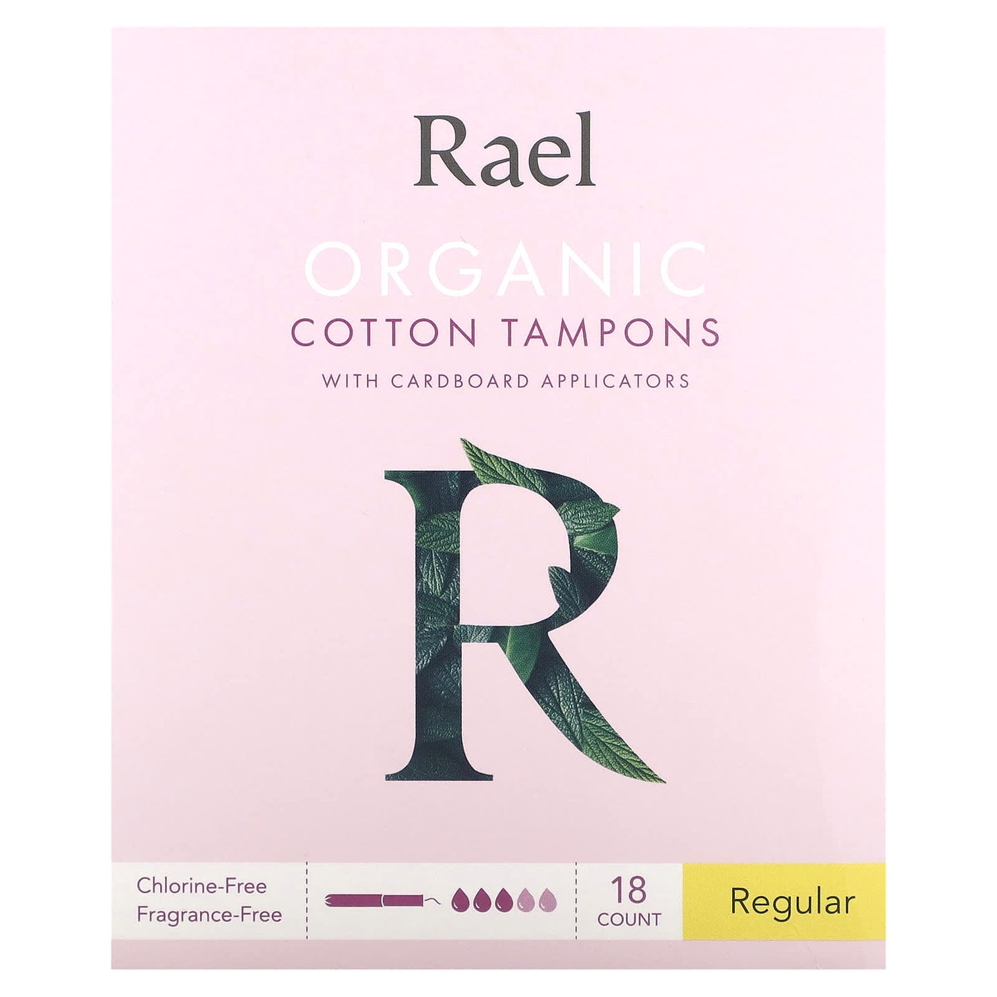 Rael-Organic Cotton Tampons with Cardboard Applicators-Regular-18 Count