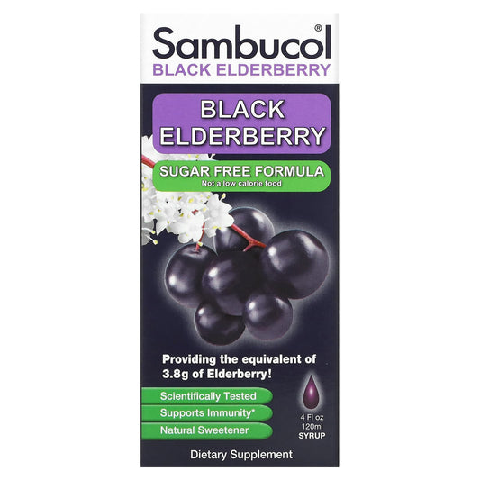 Sambucol-Black Elderberry Syrup-Sugar Free Formula-4 fl oz (120 ml)