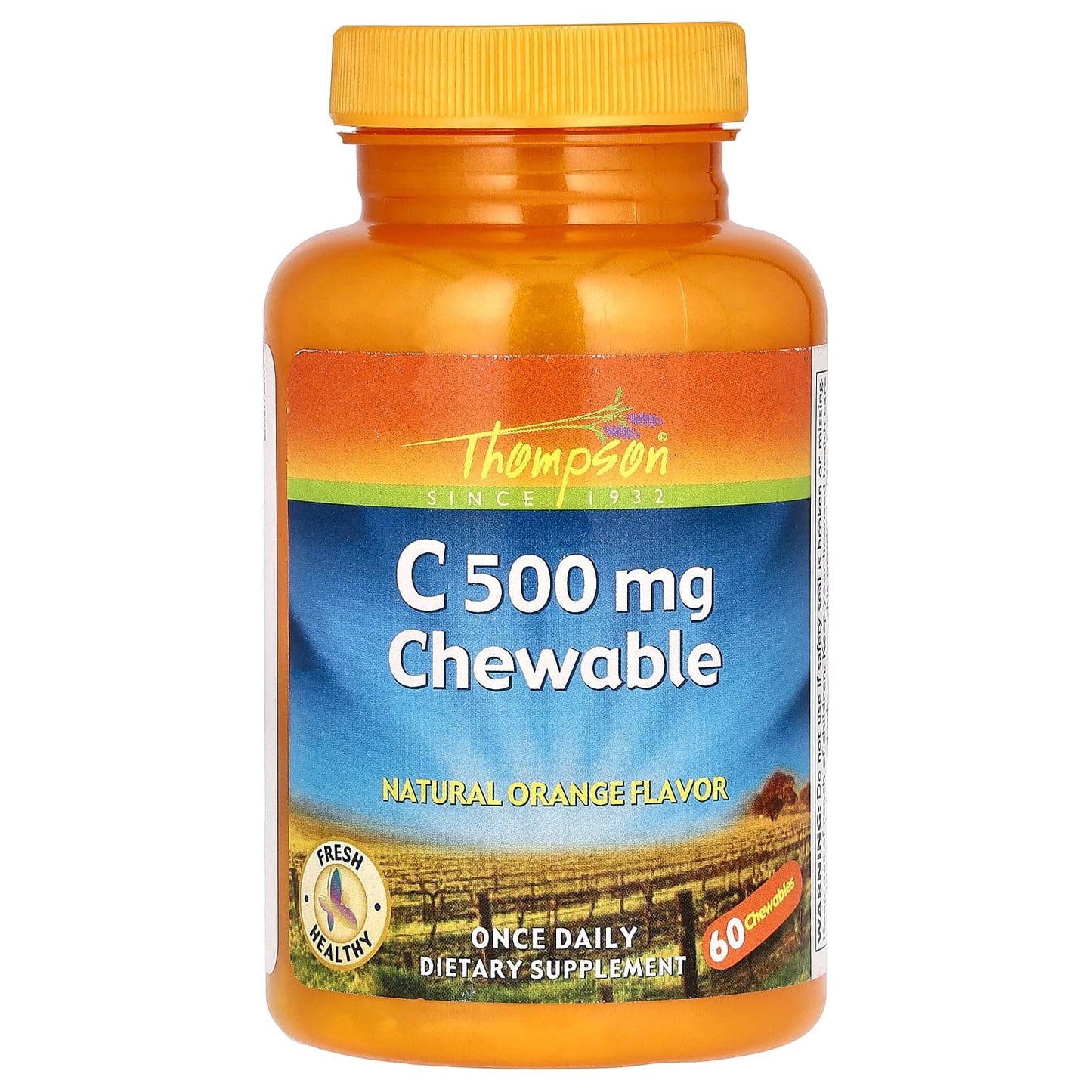 Thompson-C Chewable-Natural Orange-500 mg -60 Chewables