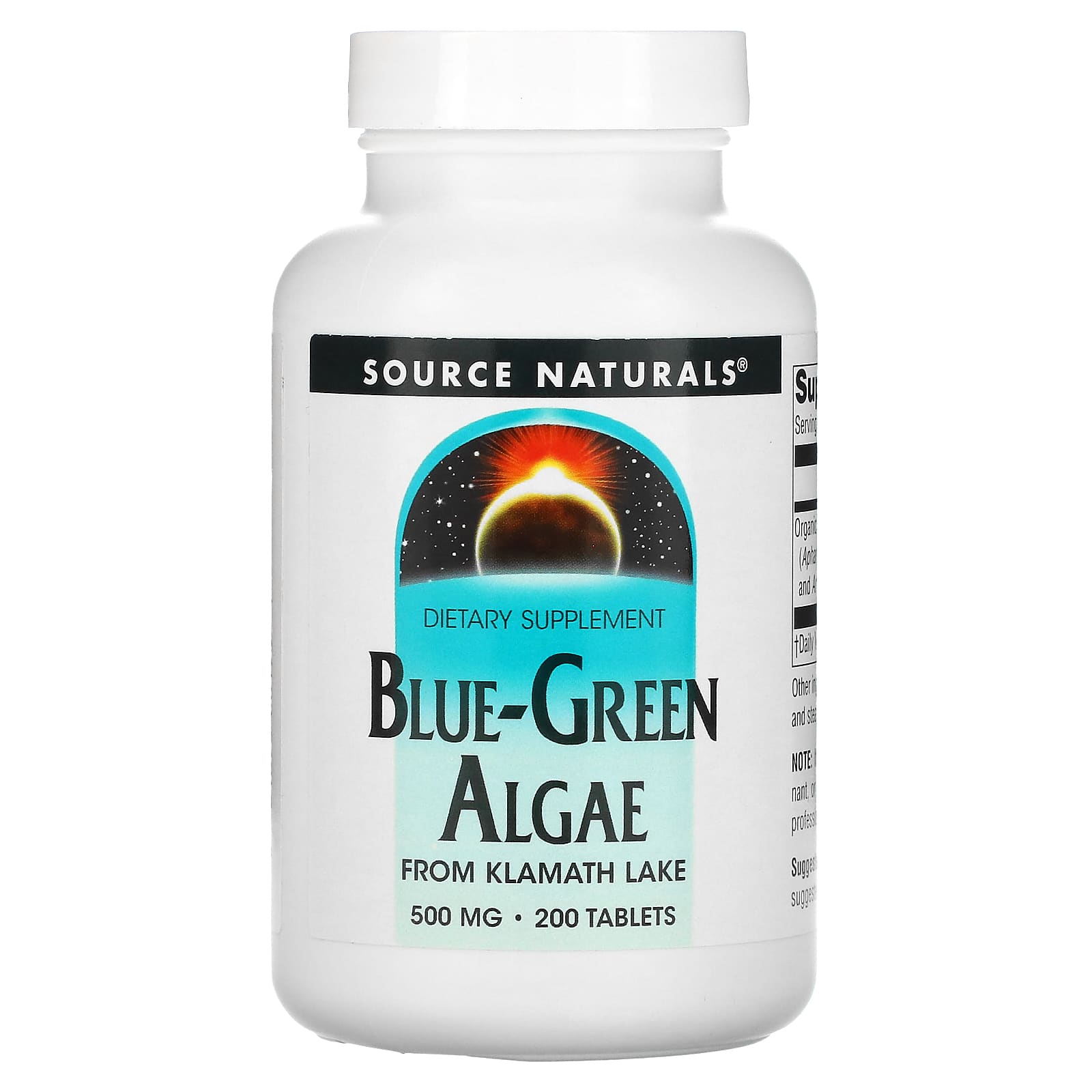 Source Naturals-Blue-Green Algae-500 mg-200 Tablets