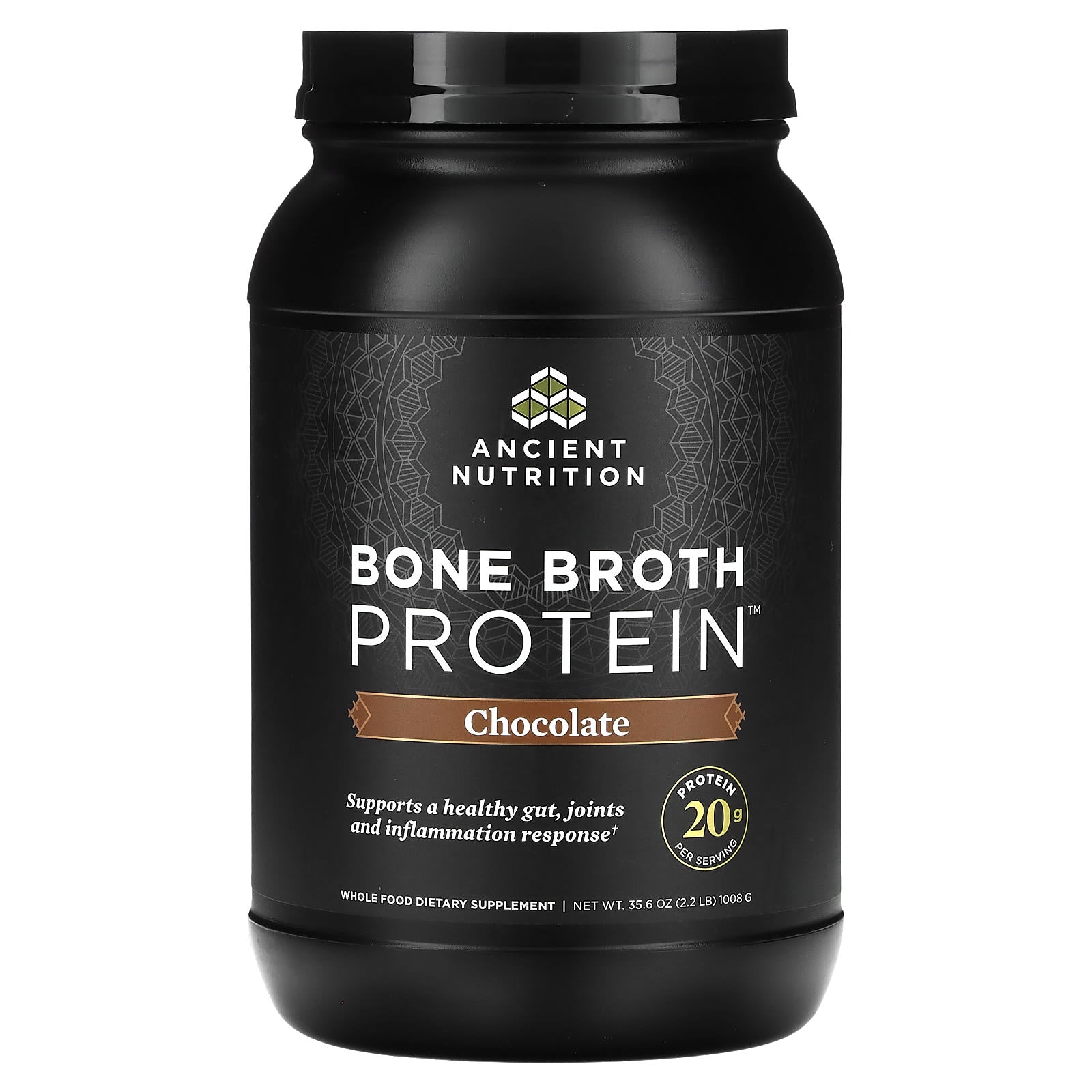 Ancient Nutrition-Bone Broth Protein-Chocolate-2.2 lbs (1,008 g)