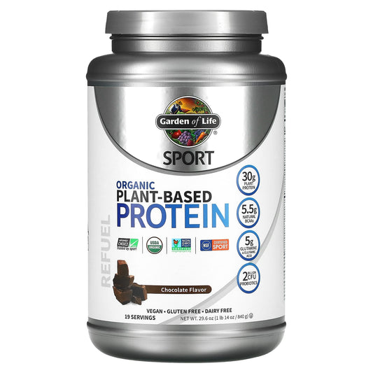 Garden of Life-Sport-Organic Plant-Based Protein-Chocolate-29.6 oz (840 g)