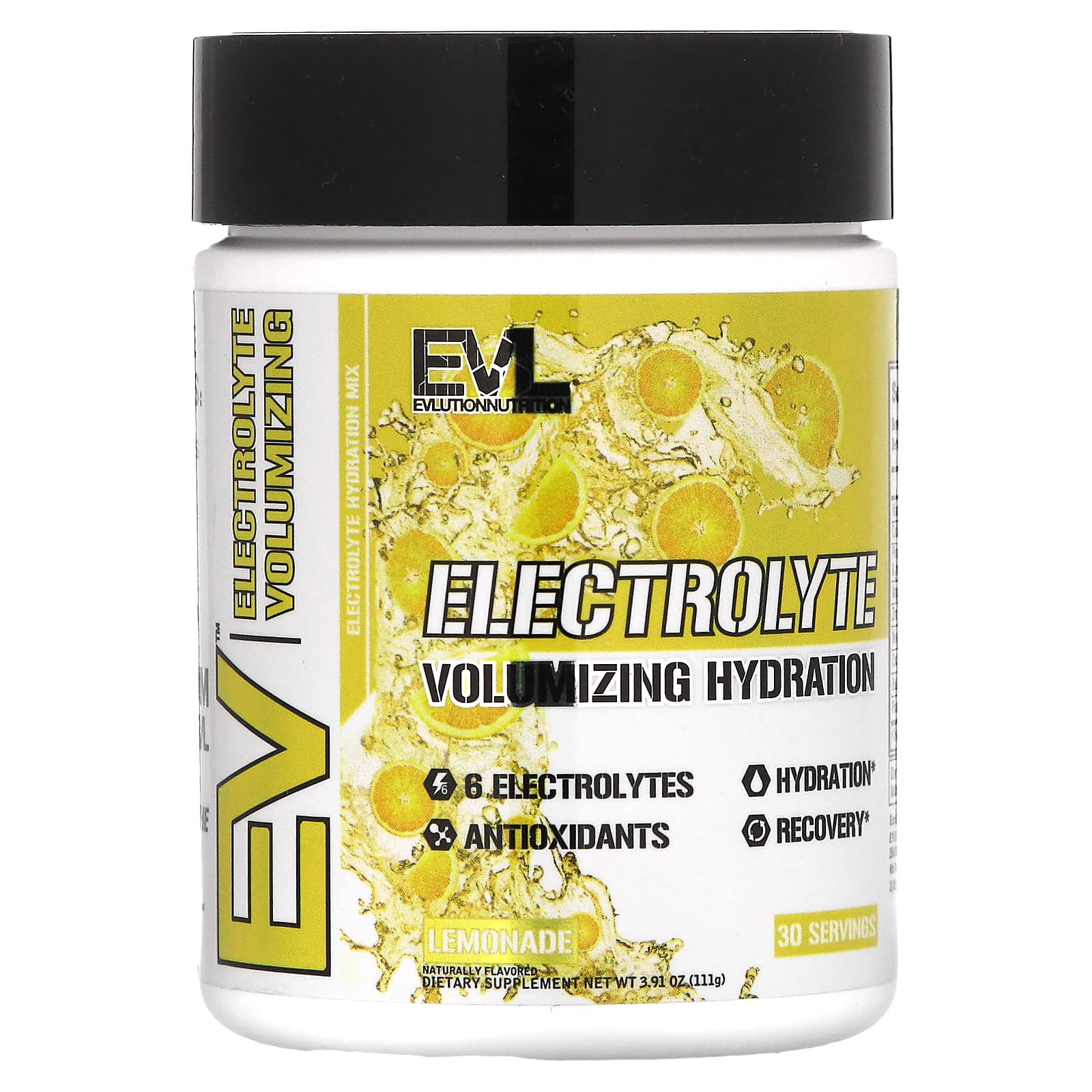 EVLution Nutrition-Electrolyte Volumizing Hydration-Lemonade-3.91 oz (111 g)