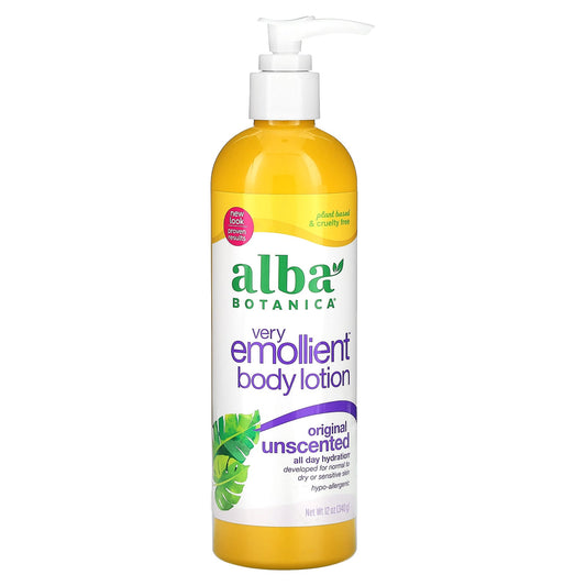 Alba Botanica-Very Emollient Body Lotion-Original-Unscented-12 oz (340 g)