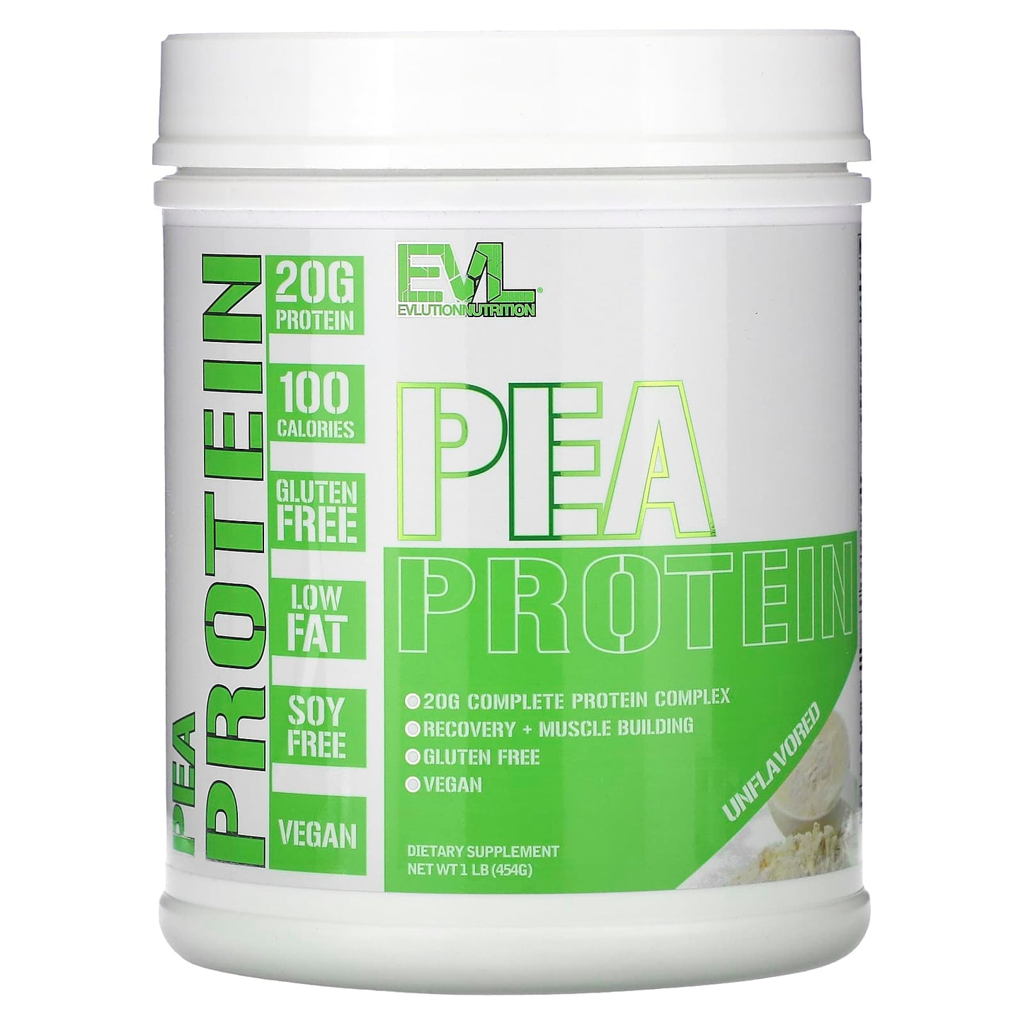 EVLution Nutrition-Pea Protein-Unflavored-1 lb (454 g)