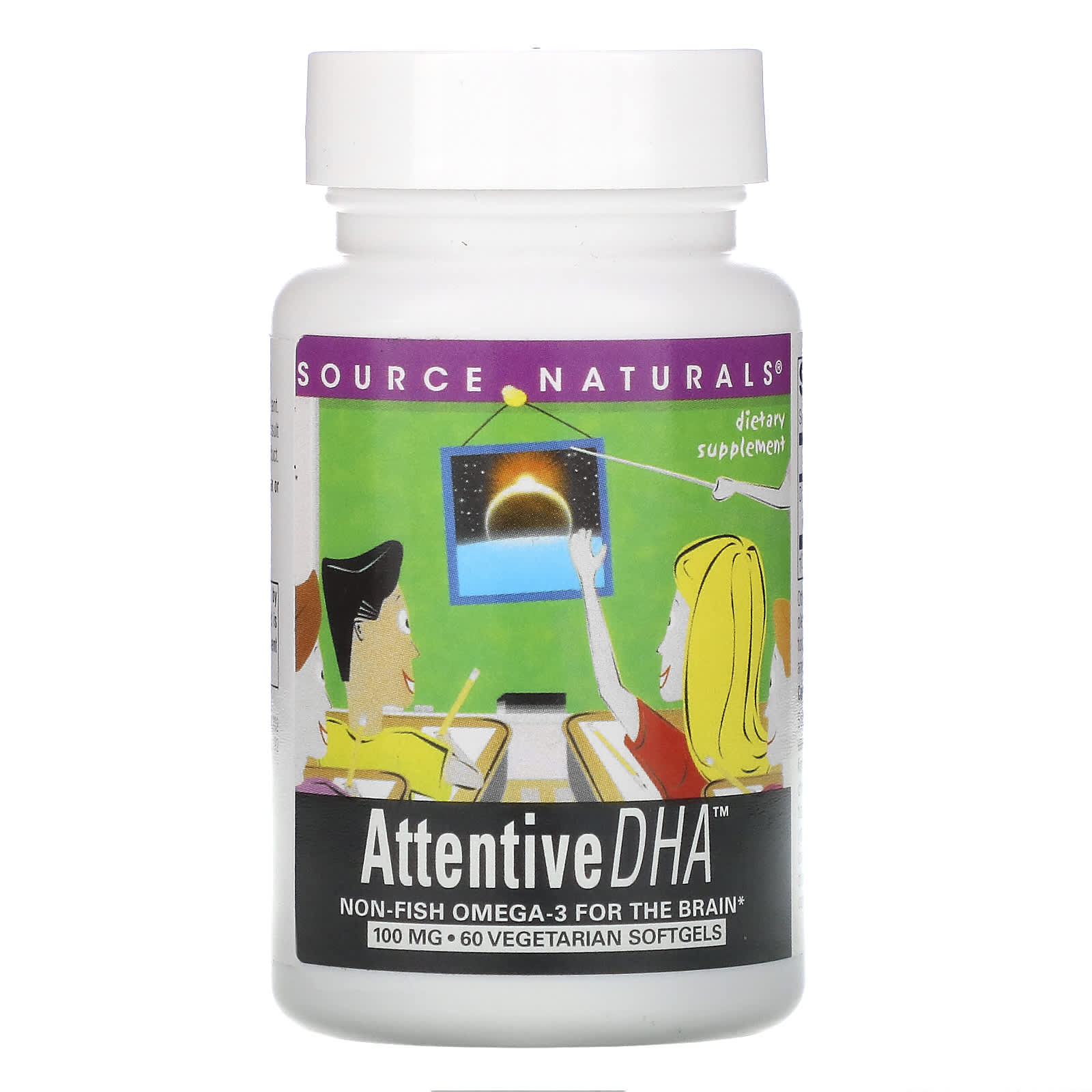 Source Naturals-Attentive DHA-100 mg-60 Vegetarian Softgels