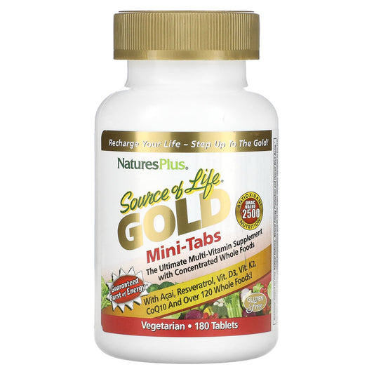 NaturesPlus-Source of Life-Gold-Mini-Tabs-The Ultimate Multi-Vitamin Supplement with Concentrated Whole Foods-180 Tablets