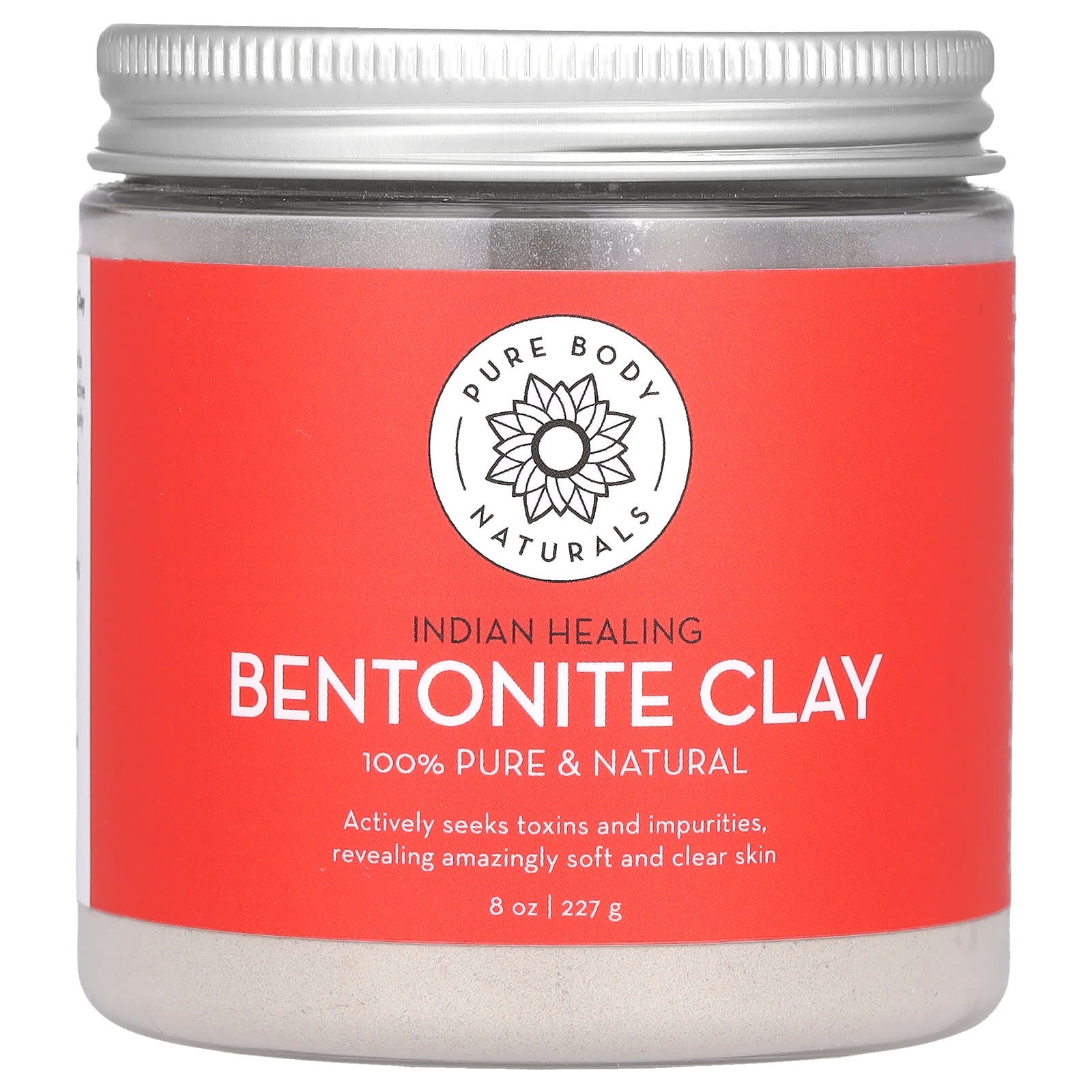 Pure Body Naturals-Indian Healing Bentonite Clay Powder-8 oz (227 g)