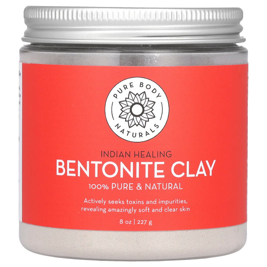 Pure Body Naturals-Indian Healing Bentonite Clay Powder-8 oz (227 g)