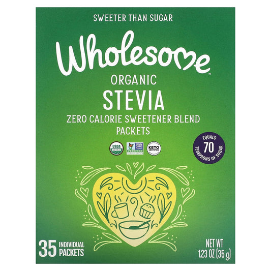 Wholesome Sweeteners-Organic Stevia-Zero Calorie Sweetener Blend-35 Individual Packets