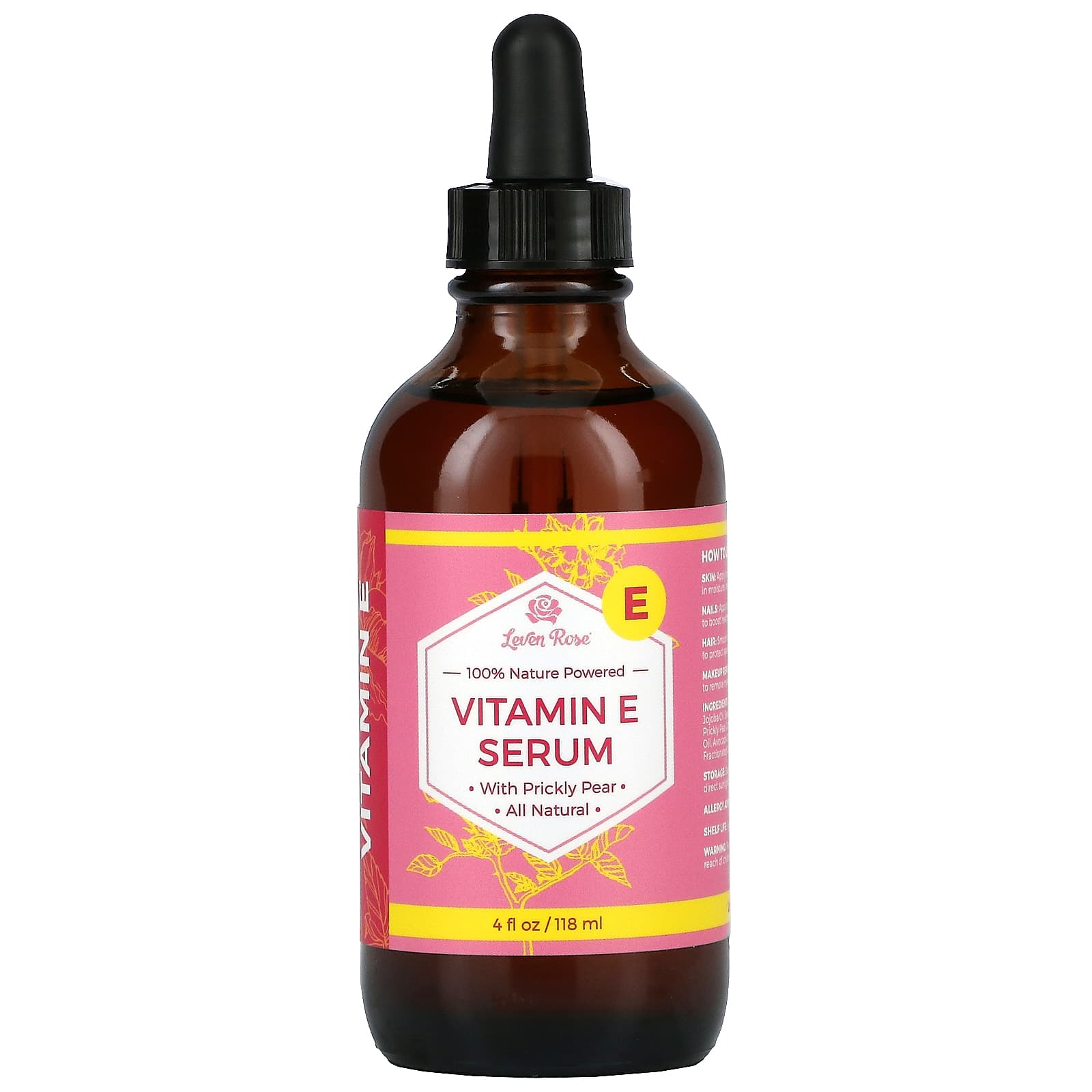 Leven Rose-100% Nature Powered-Vitamin E Serum-4 fl oz (118 ml)