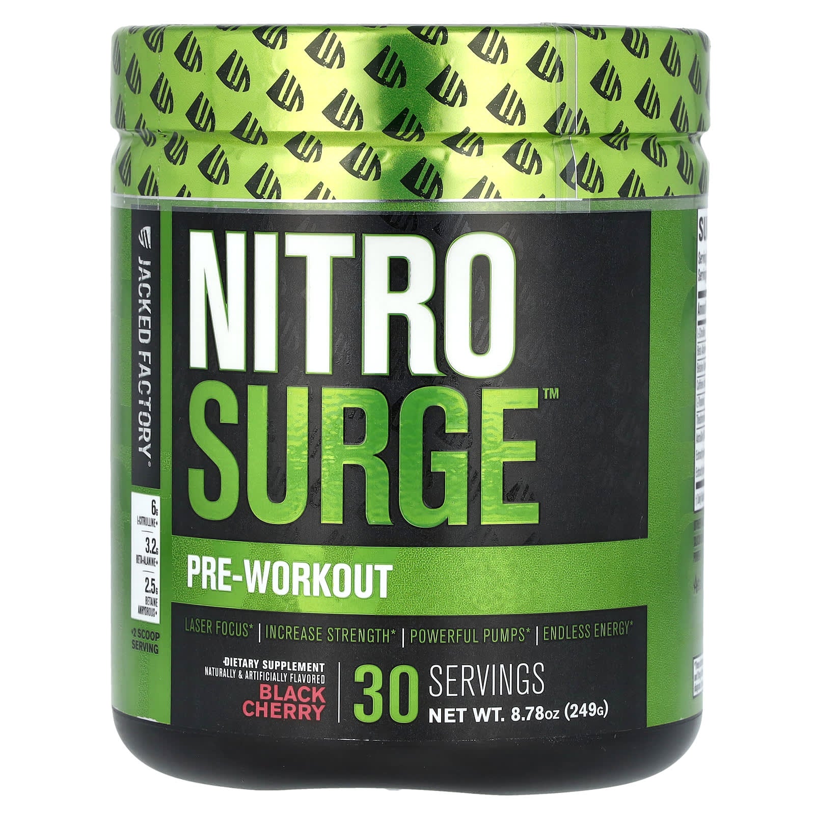 Jacked Factory-Nitro Surge-Pre-Workout-Black Cherry-8.78 oz (249 g)