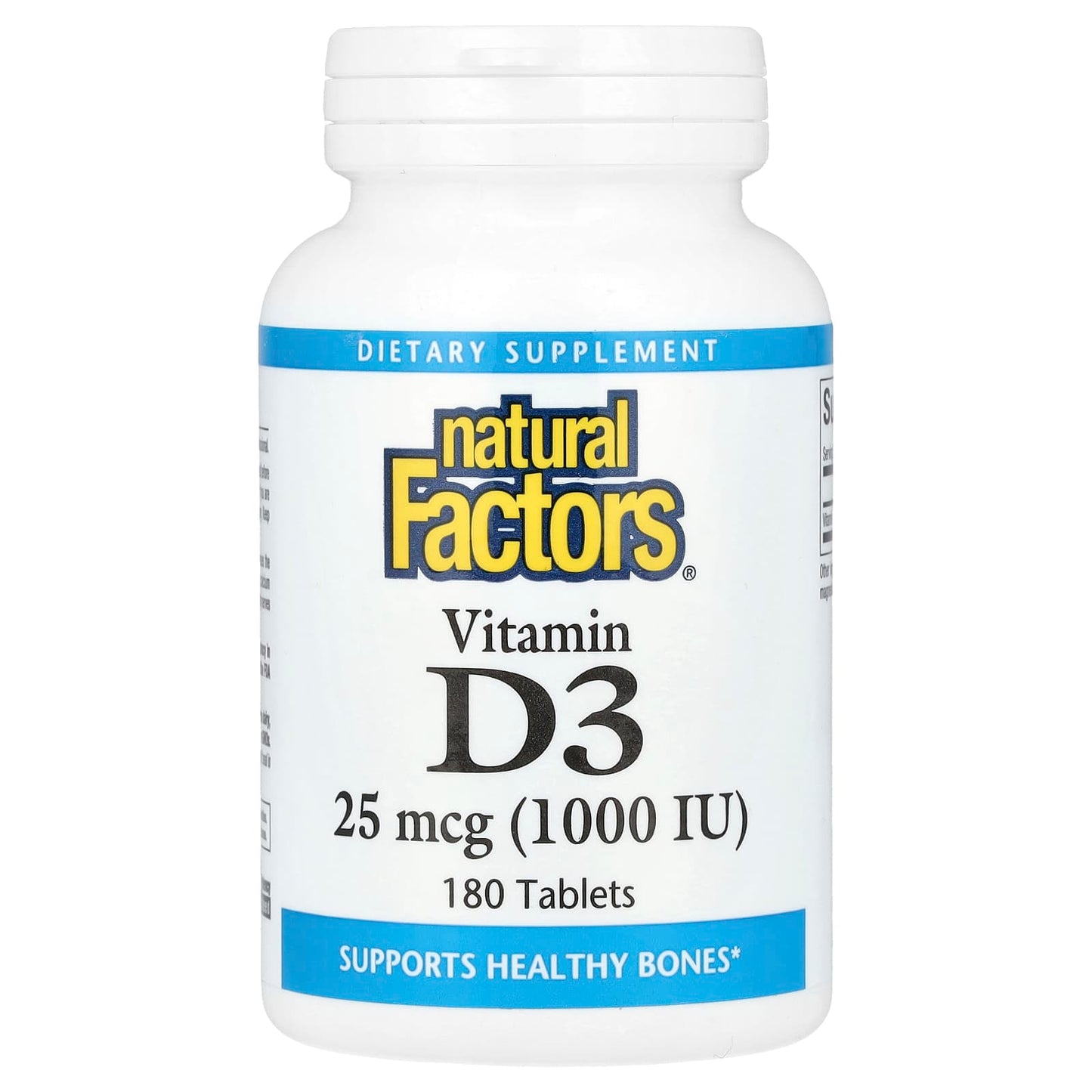 Natural Factors-Vitamin D3-25 mcg (1,000 IU)-180 Tablets