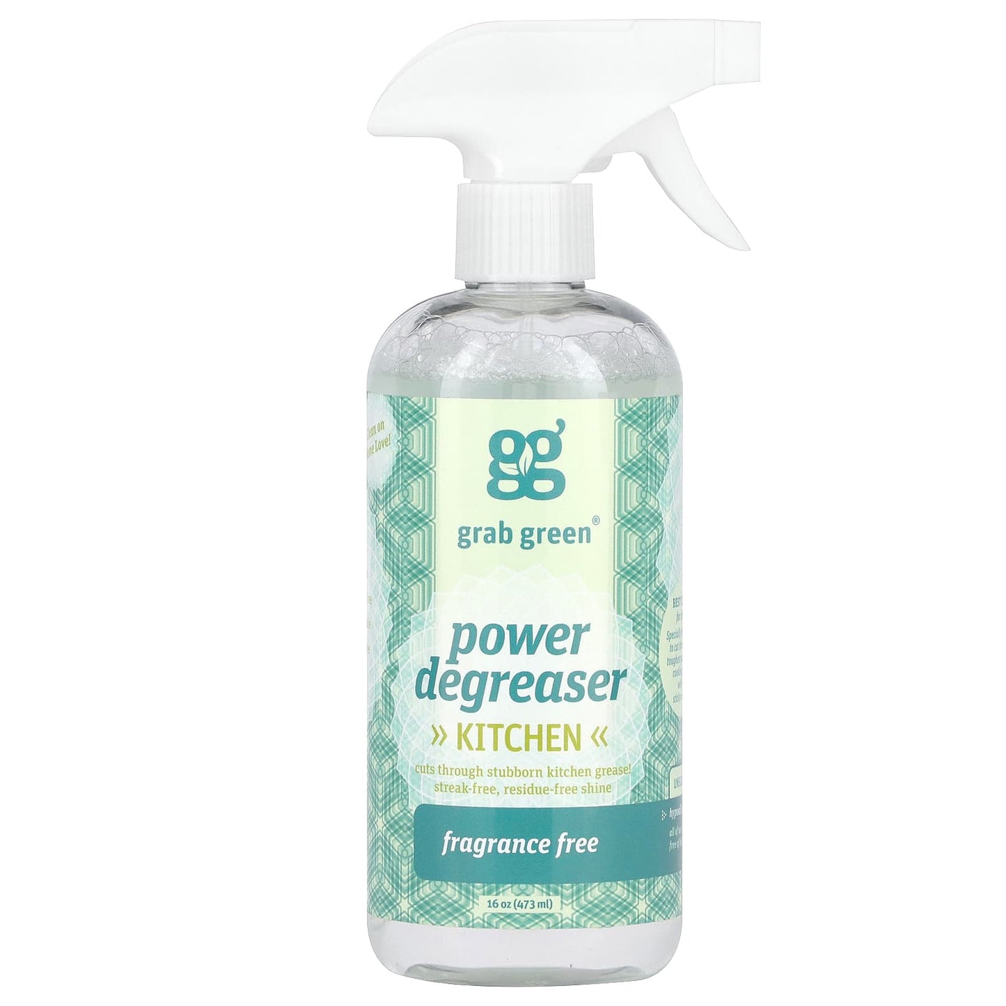 Grab Green-Kitchen Power Degreaser-Fragrance Free-16 oz (473 ml)