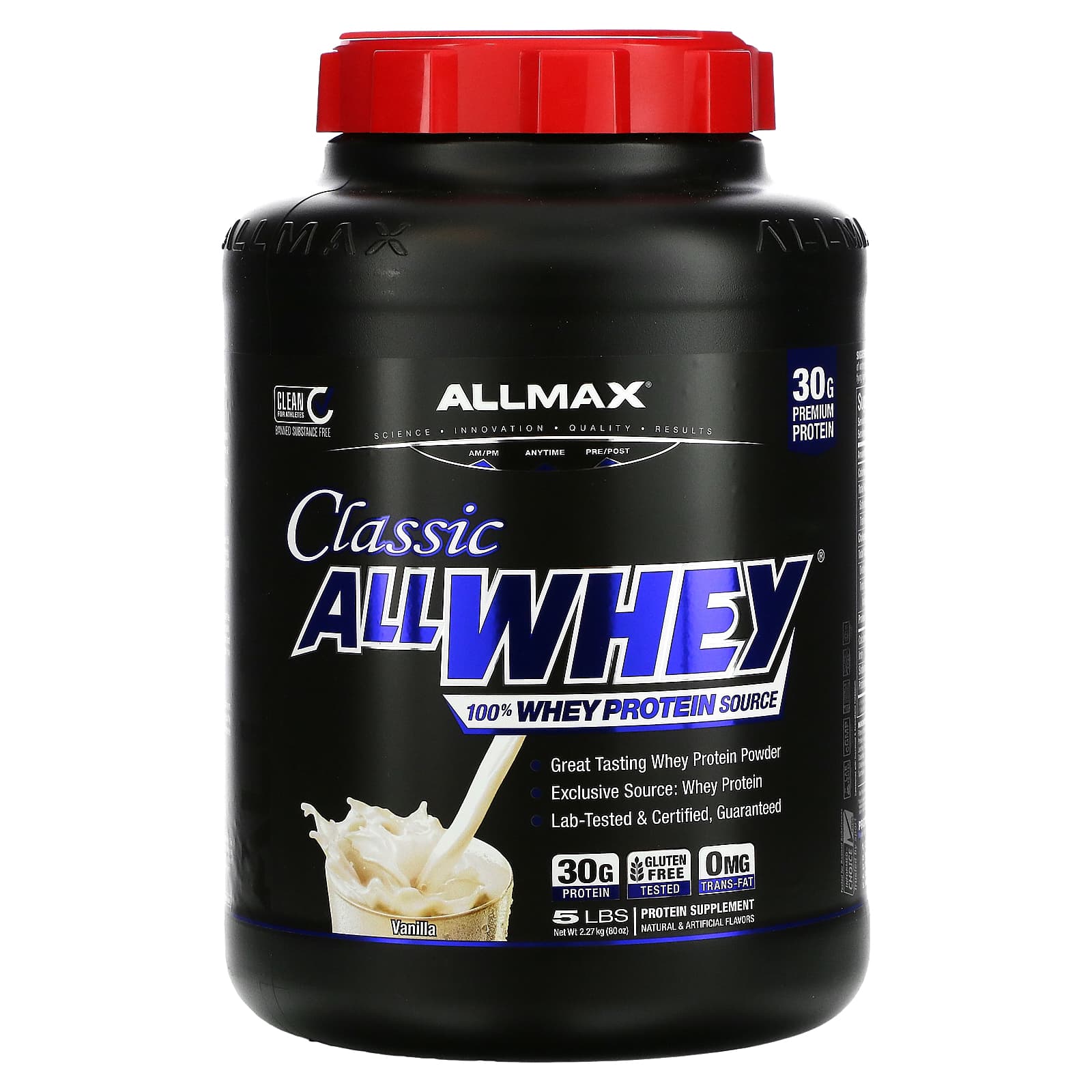 ALLMAX-Classic AllWhey-100% Whey Protein-Vanilla-5 lbs (2.27 kg)