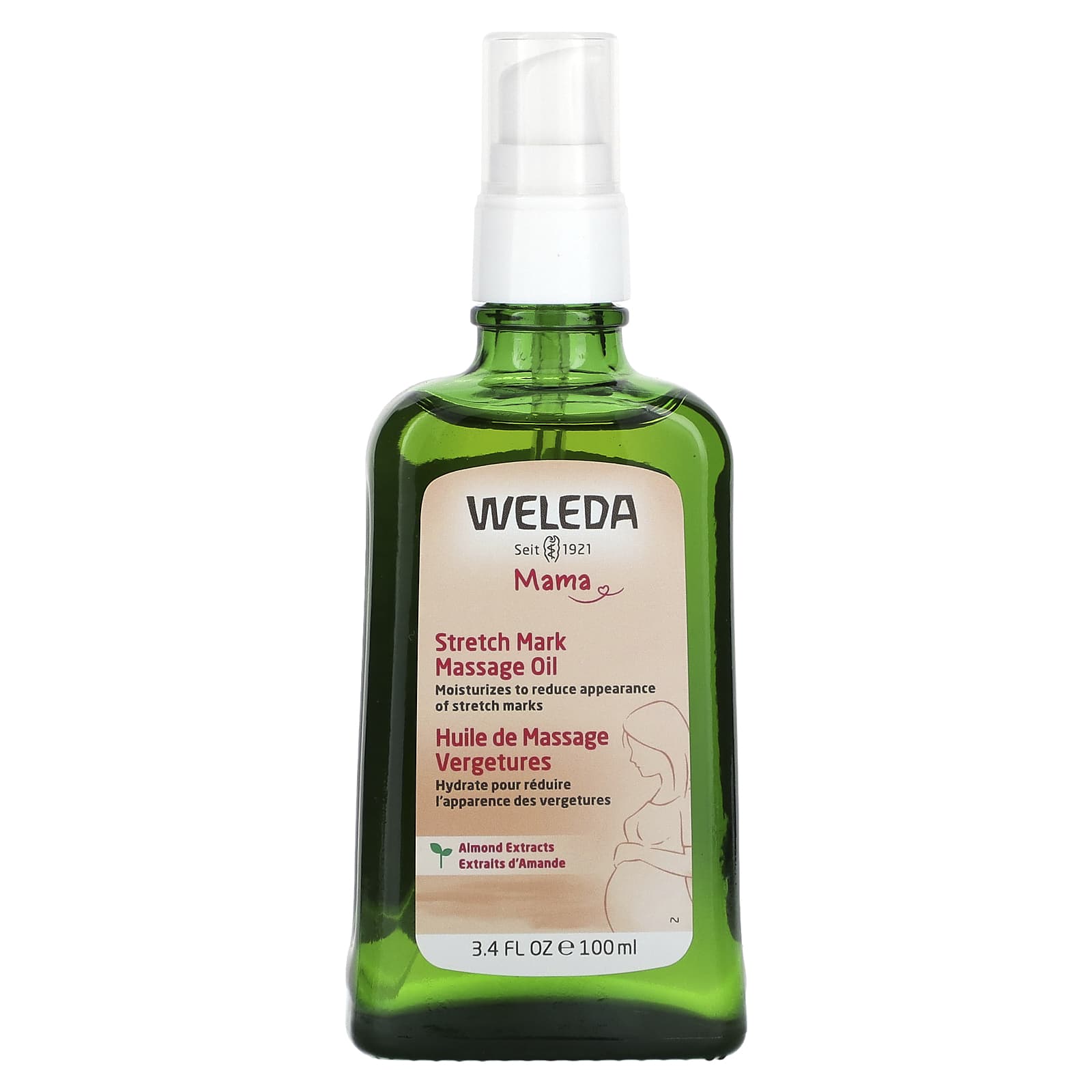 Weleda-Mama-Stretch Mark Massage Oil-Almond Extracts-3.4 fl oz (100 ml)