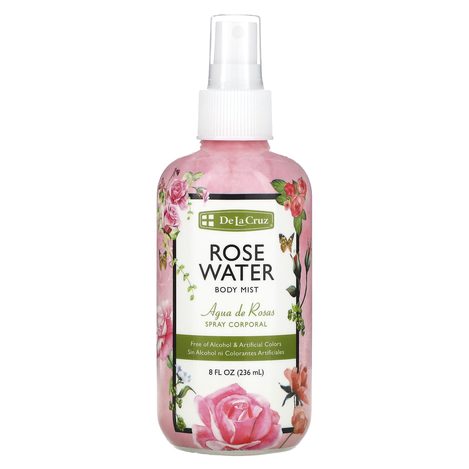 De La Cruz-Rose Water Body Mist-8 fl oz (236 ml)