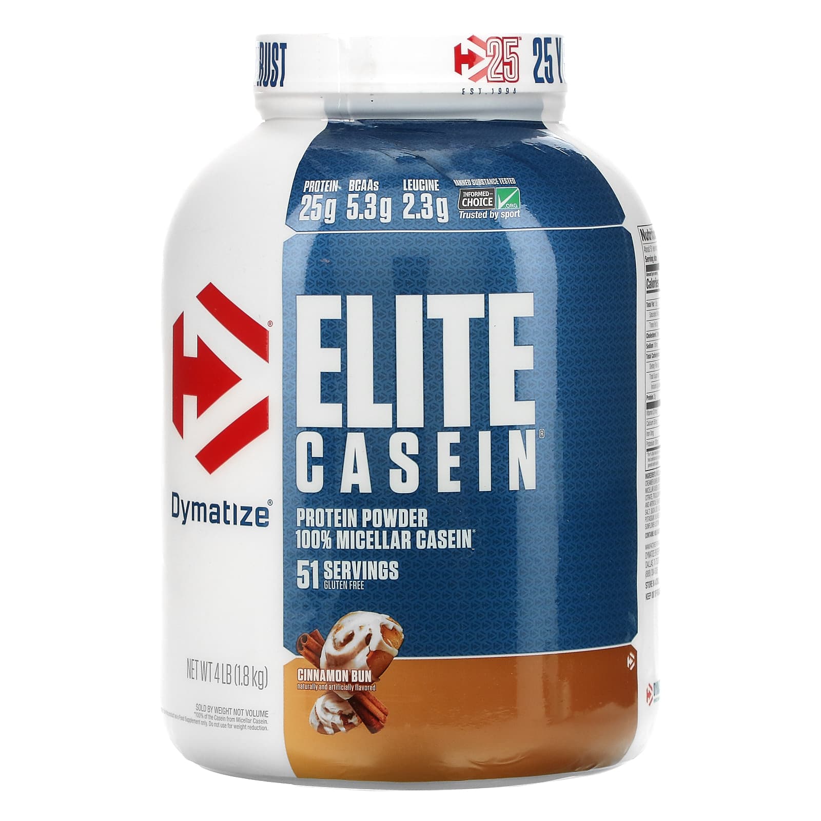 Dymatize-Elite Casein-Cinnamon Bun-4 lb (1.8 kg)