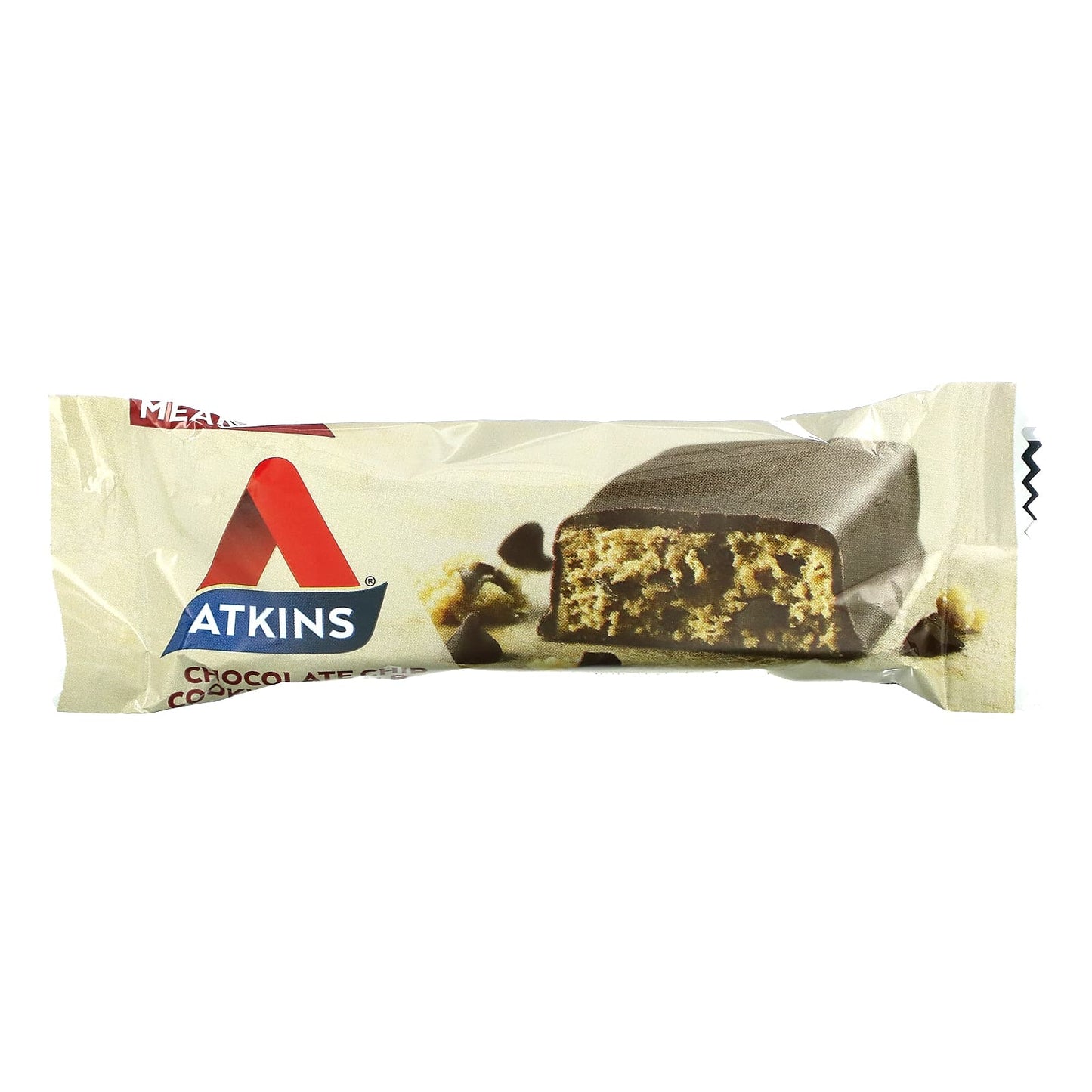 Atkins, Protein Meal Bar, Chocolate Chip Cookie Dough, 5 Bars, 2.12 oz (60 g) Each