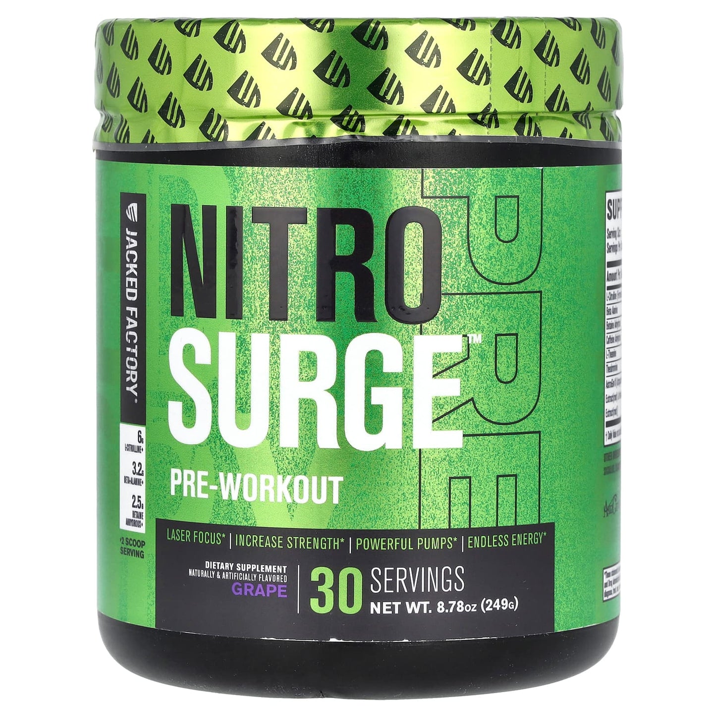 Jacked Factory-Nitro Surge-Pre-Workout-Grape-8.78 oz (249 g)